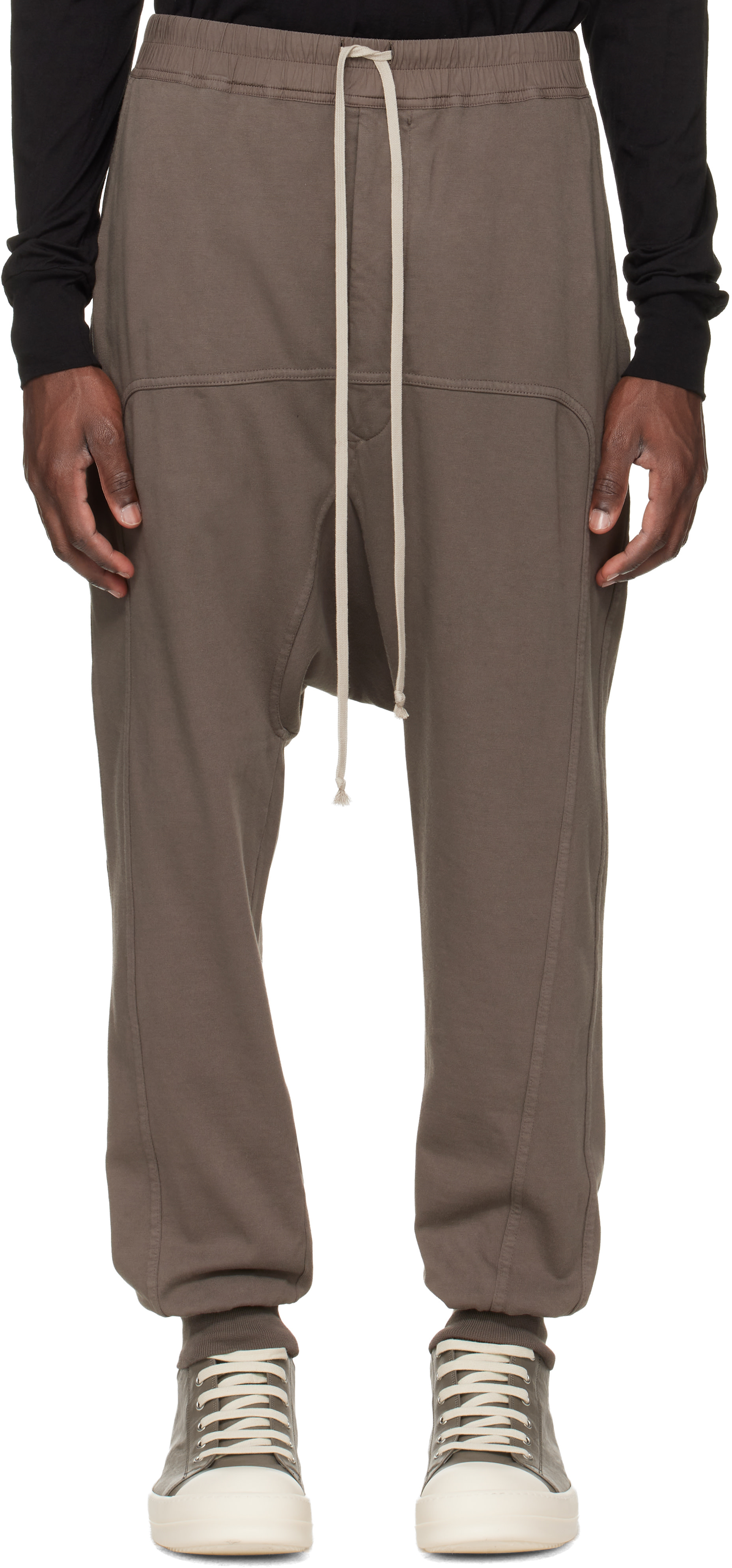 Rick Owens DRKSHDW: Gray Temple Drawstring Sweatpants | SSENSE