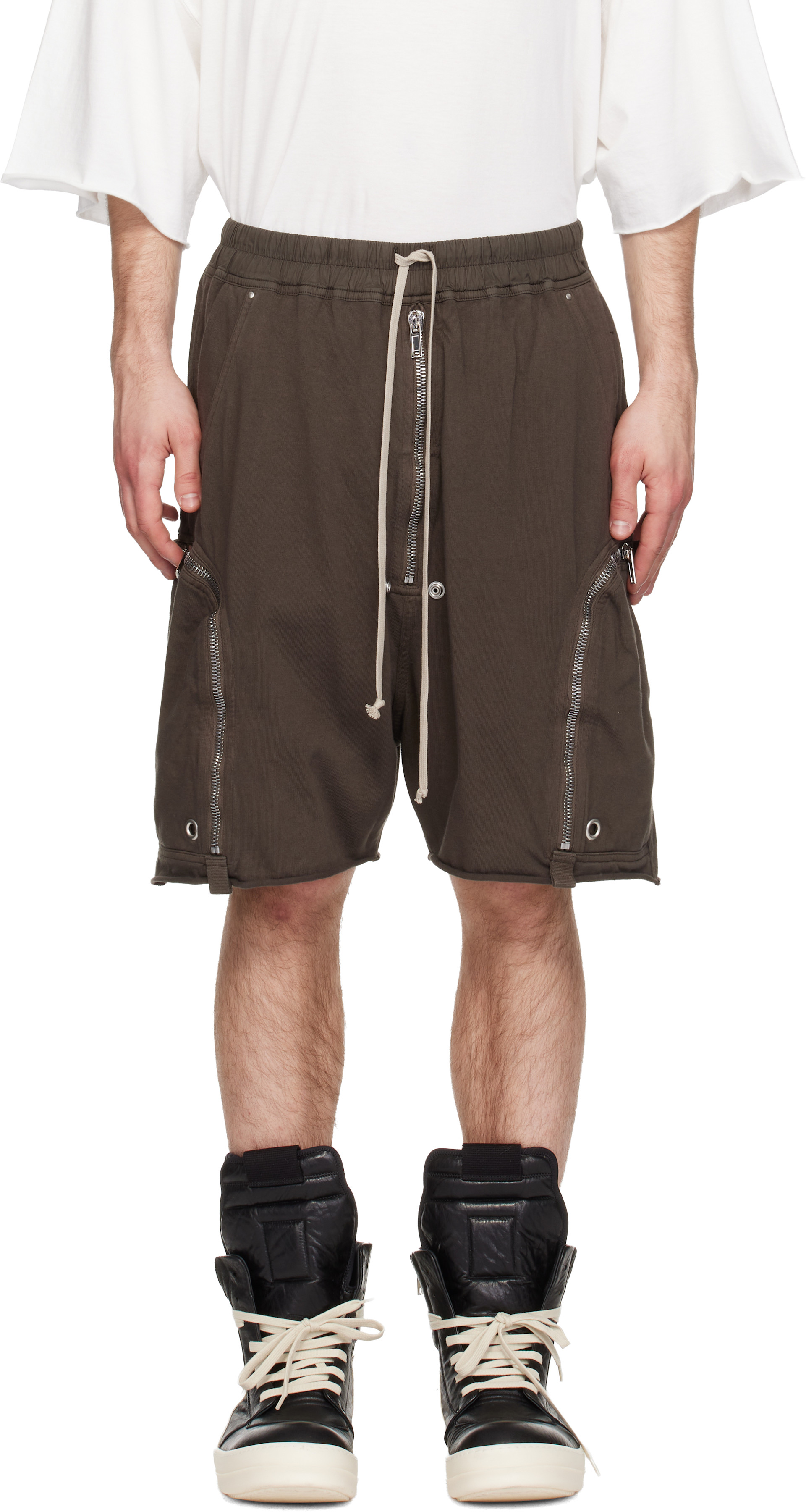 Rick Owens DRKSHDW: Gray Temple Heavy Jersey Bauhaus Pods Shorts