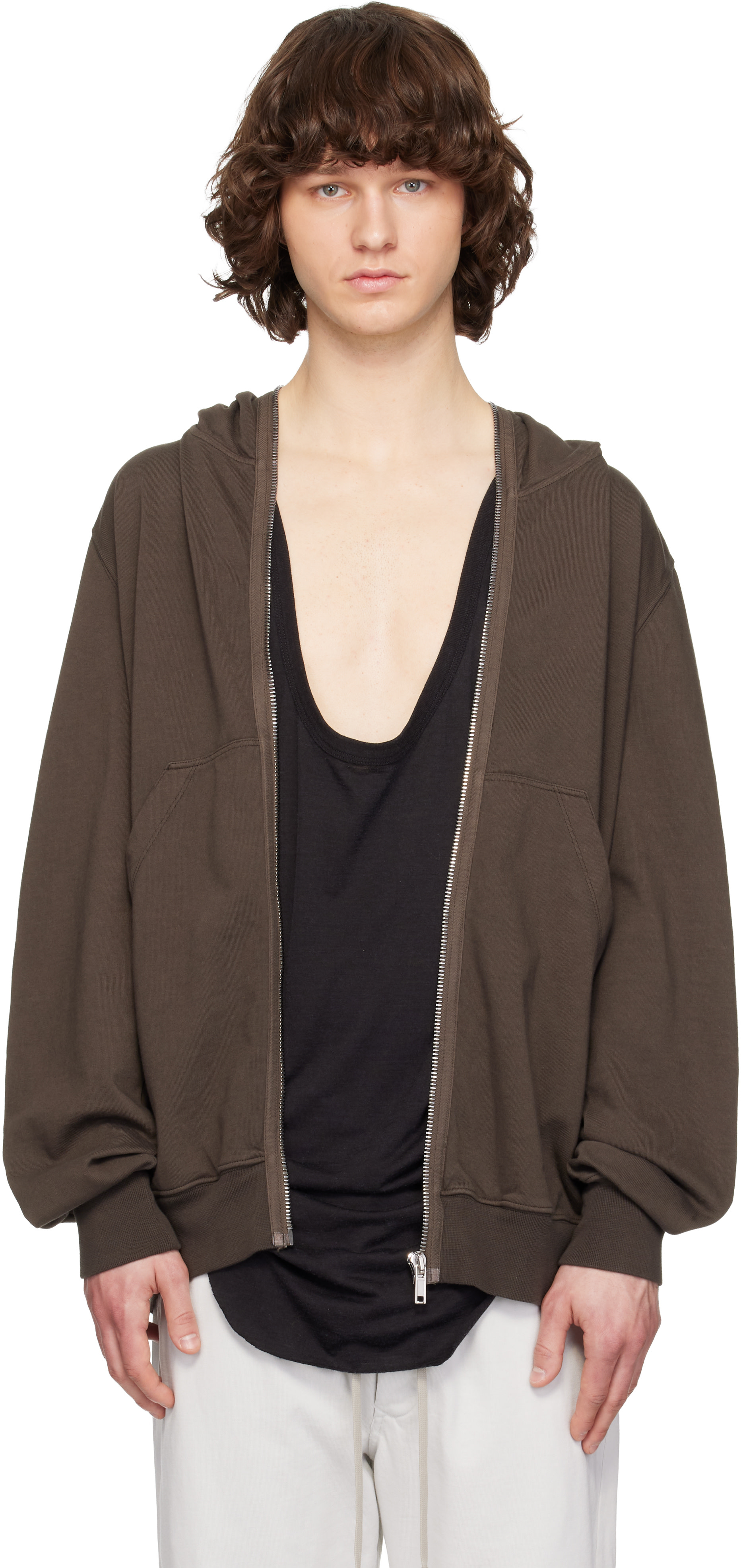 Rick Owens DRKSHDW: Gray Temple Jumbo Gimp Hoodie | SSENSE