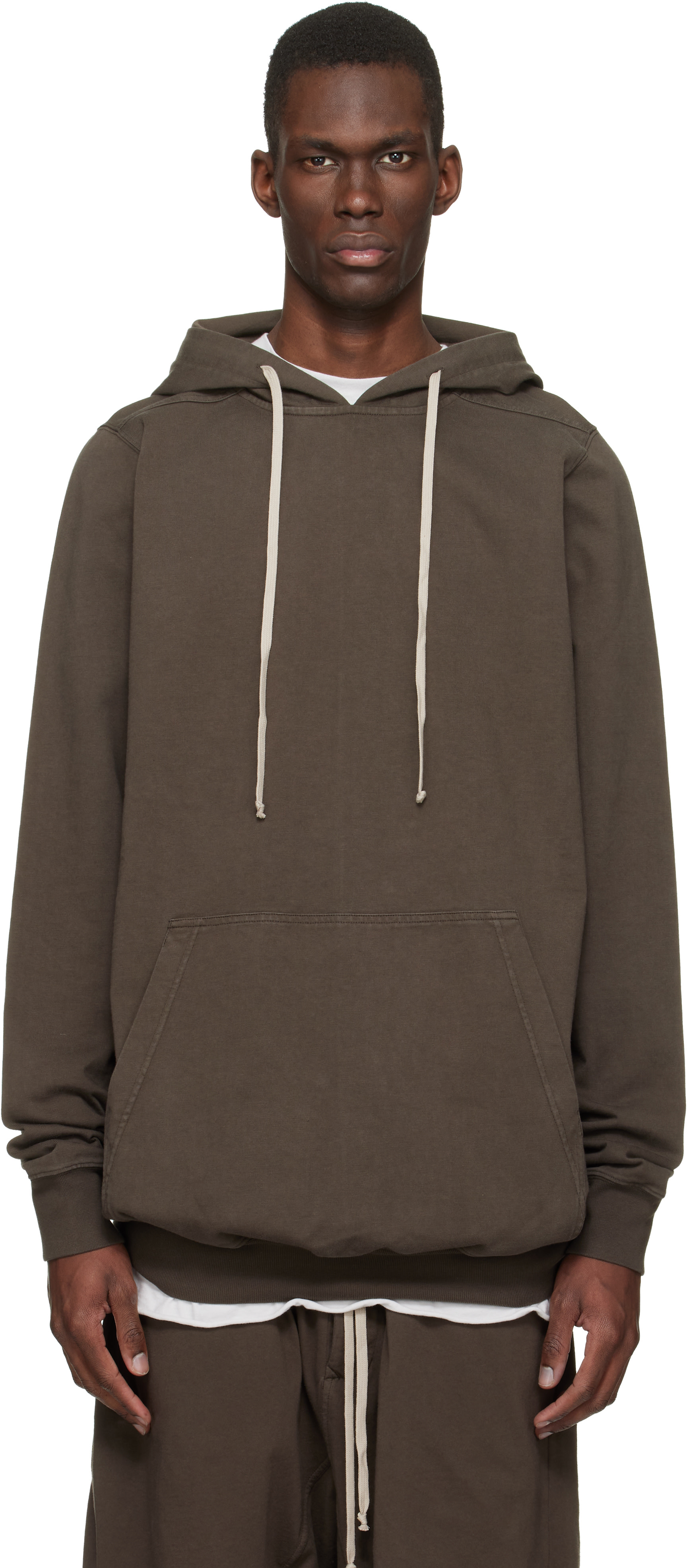 Rick Owens DRKSHDW: ブラウン Temple プルオーバーフーディ | SSENSE 日本