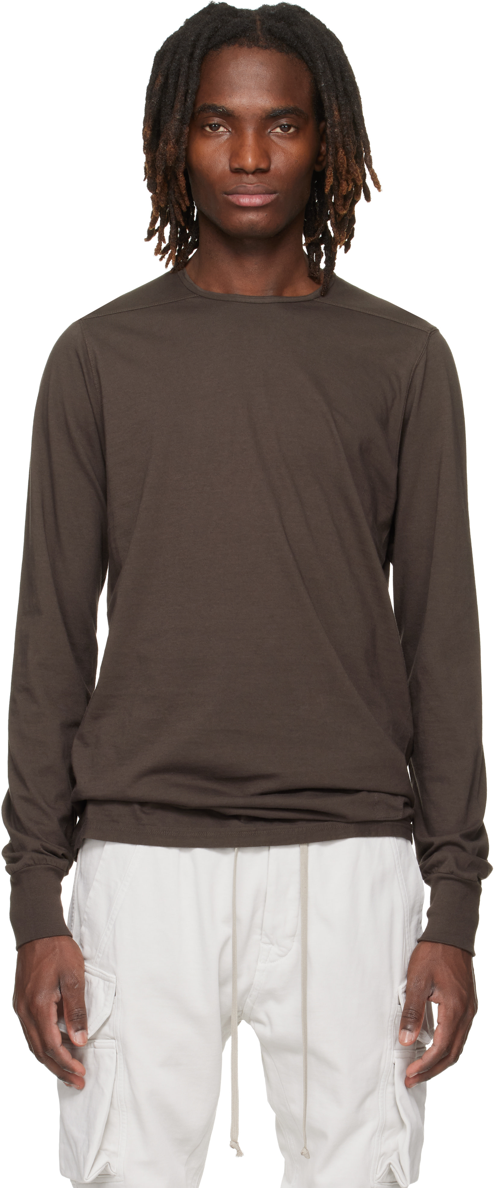 Rick Owens DRKSHDW: Gray Temple Level LS T-shirt | SSENSE