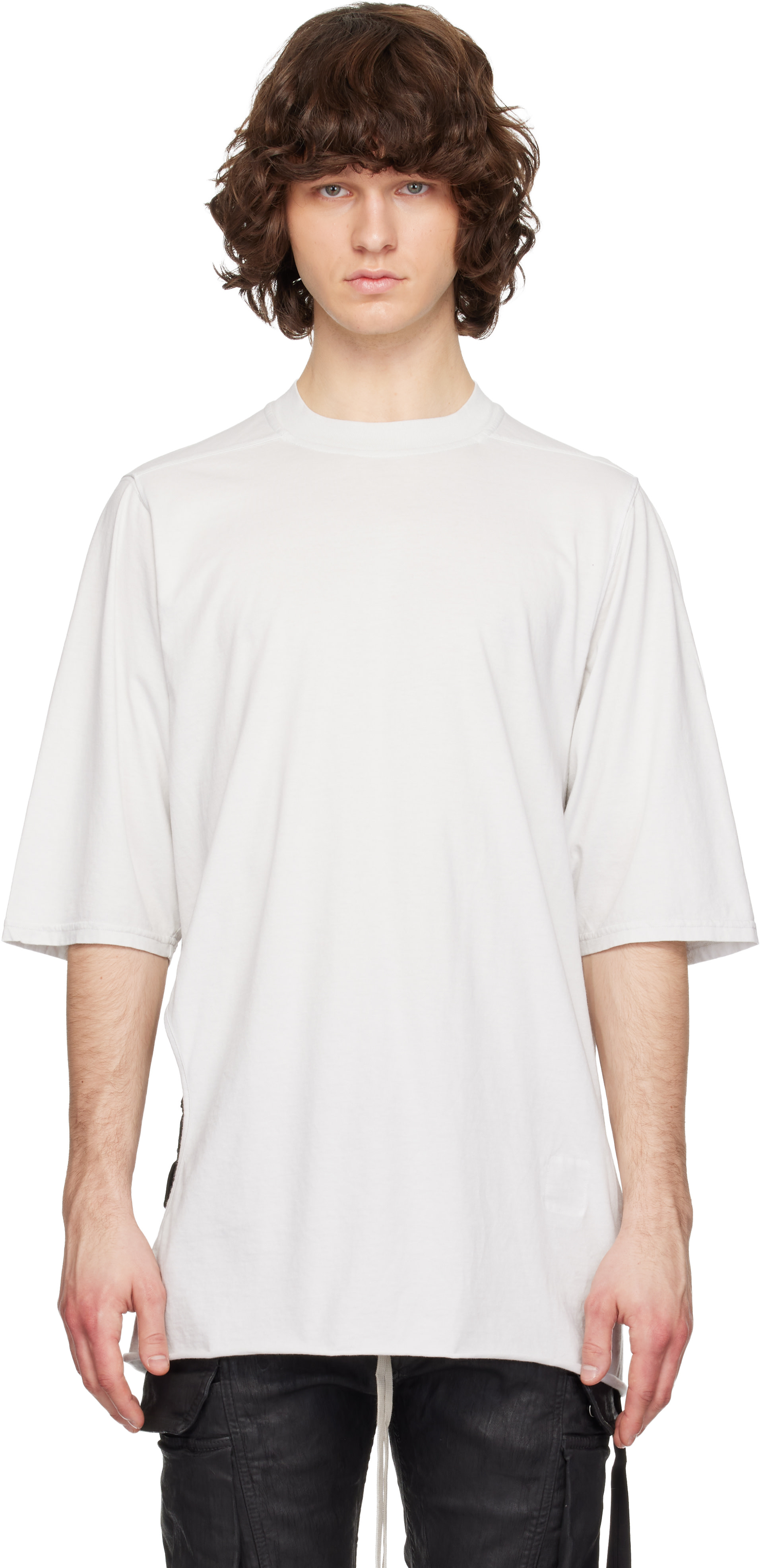 Rick Owens DRKSHDW: オフホワイト Temple Subhuman Jumbo S/S Tシャツ 