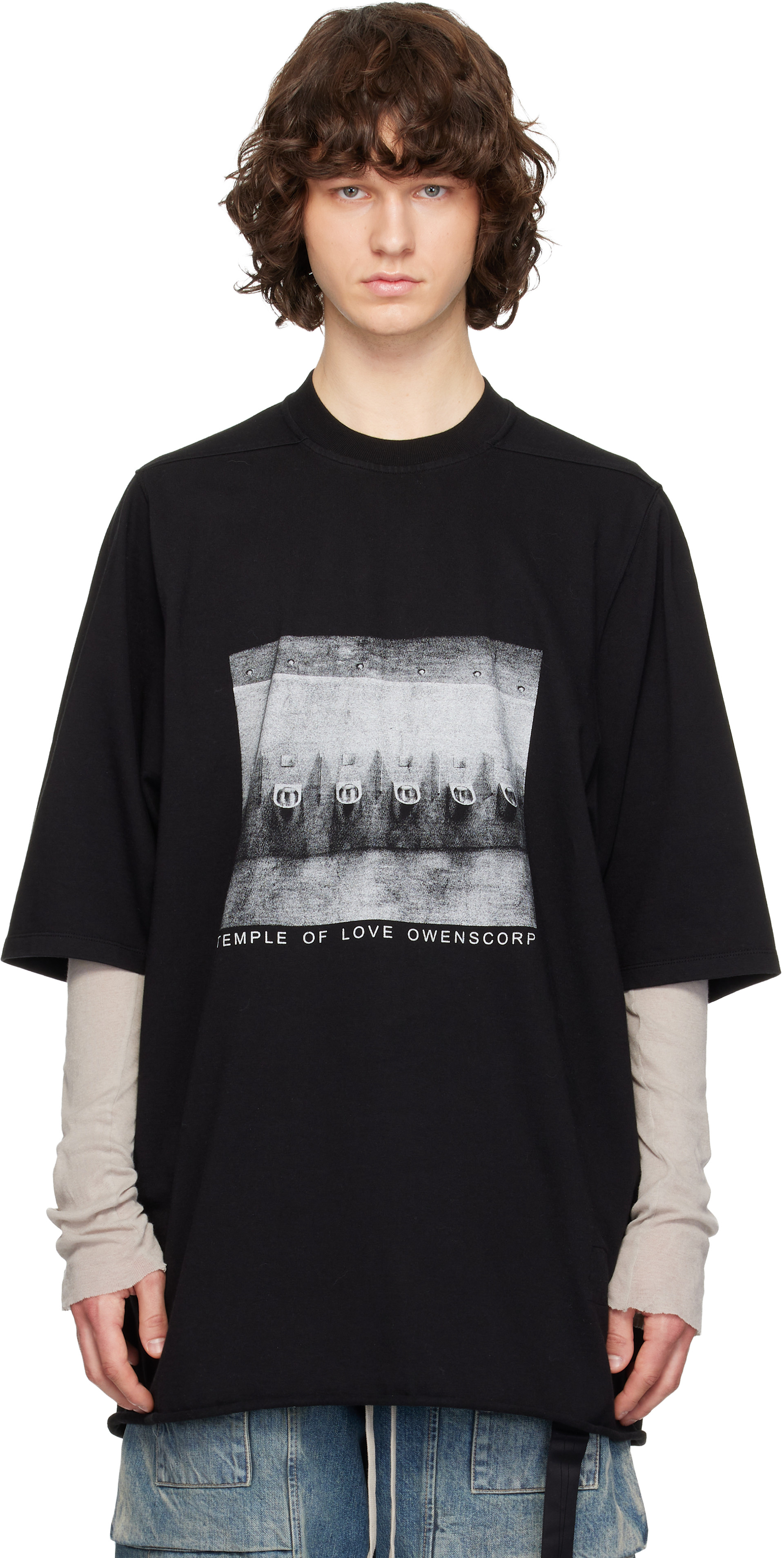 Rick Owens DRKSHDW: Black Temple Jumbo S/S T-shirt | SSENSE
