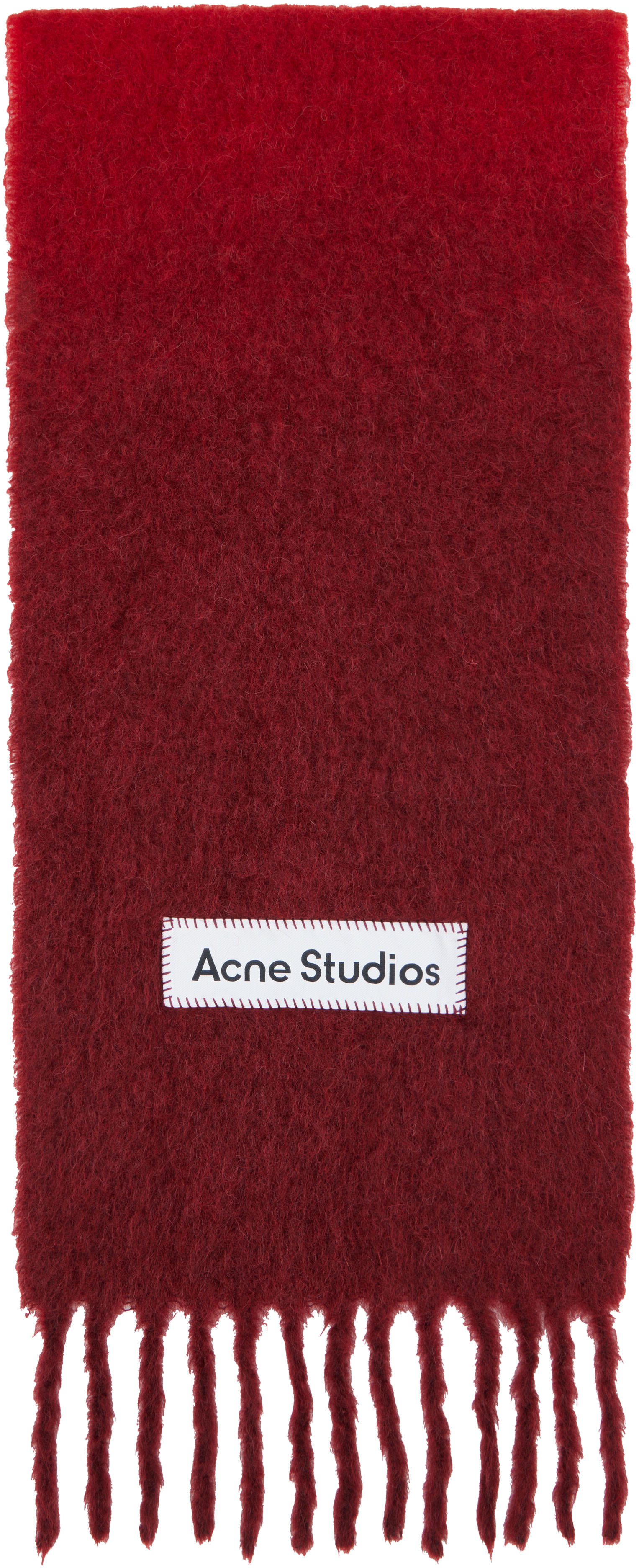 Acne Studios: レッド Wool Fringe マフラー | SSENSE 日本