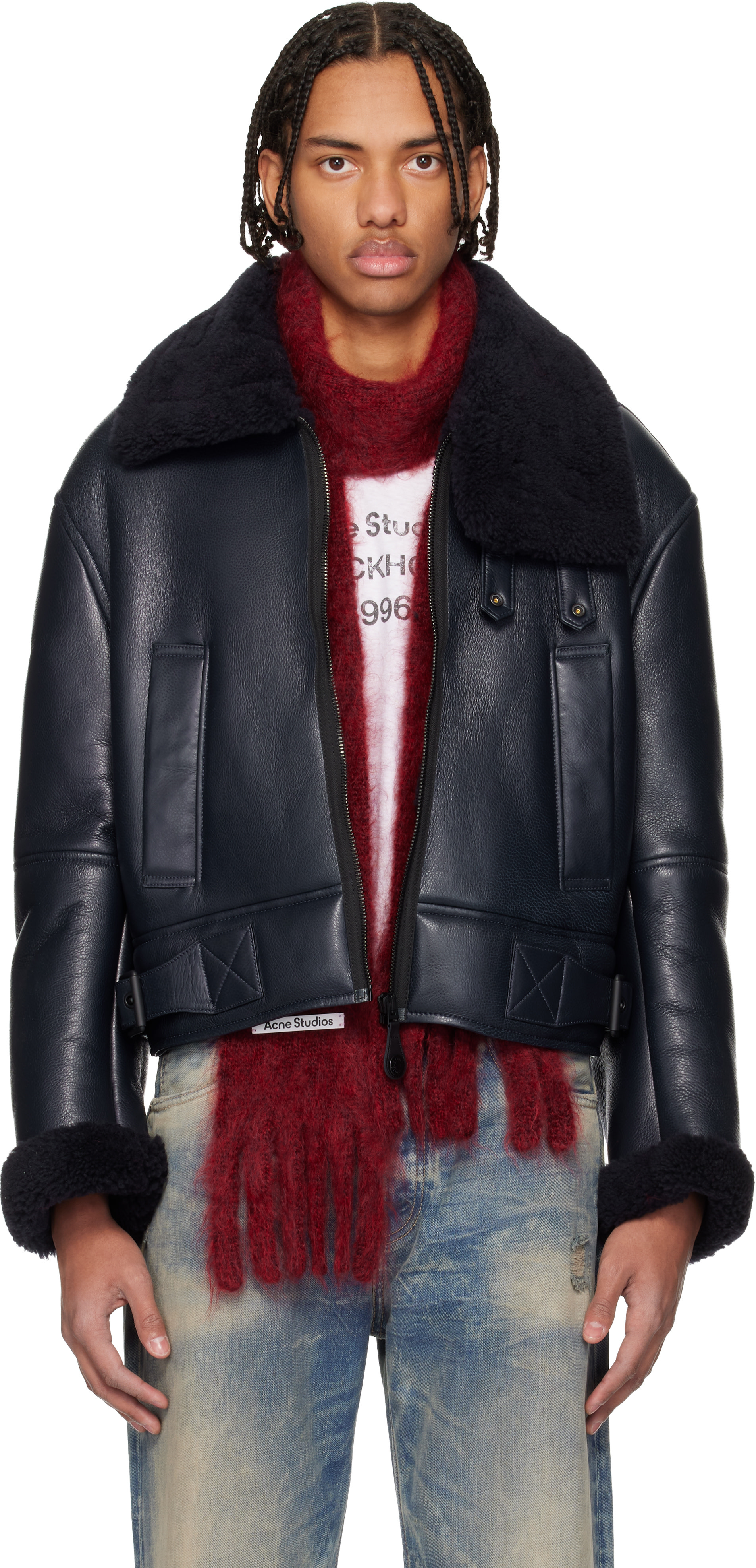 Acne Studios グレー ジャケット Acne Studios: グレー フード付き デニムジャケット | SSENSE 日本