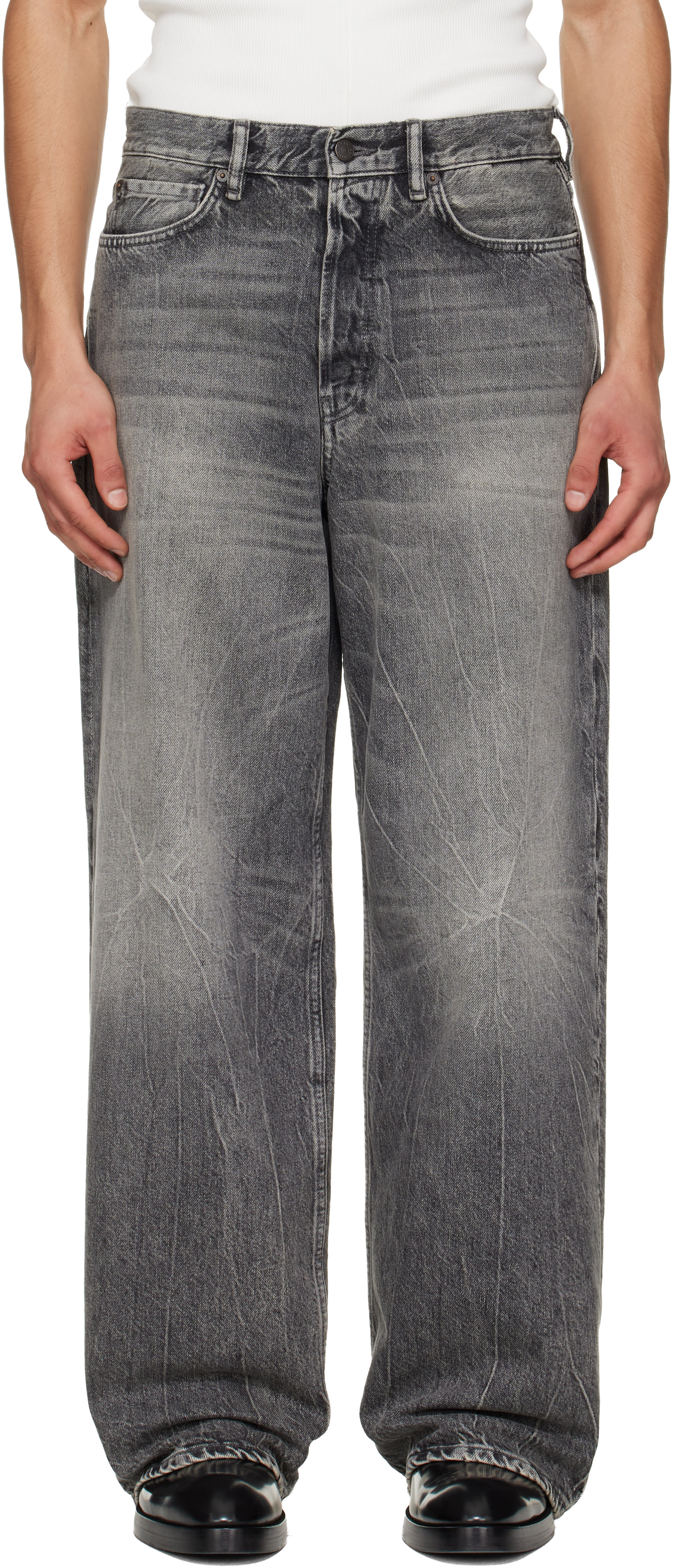 【最終お値下げ】Acne Studios 1981 cold grey 44 Acne Studios: Gray Loose Fit 1981 Jeans | SSENSE Canada