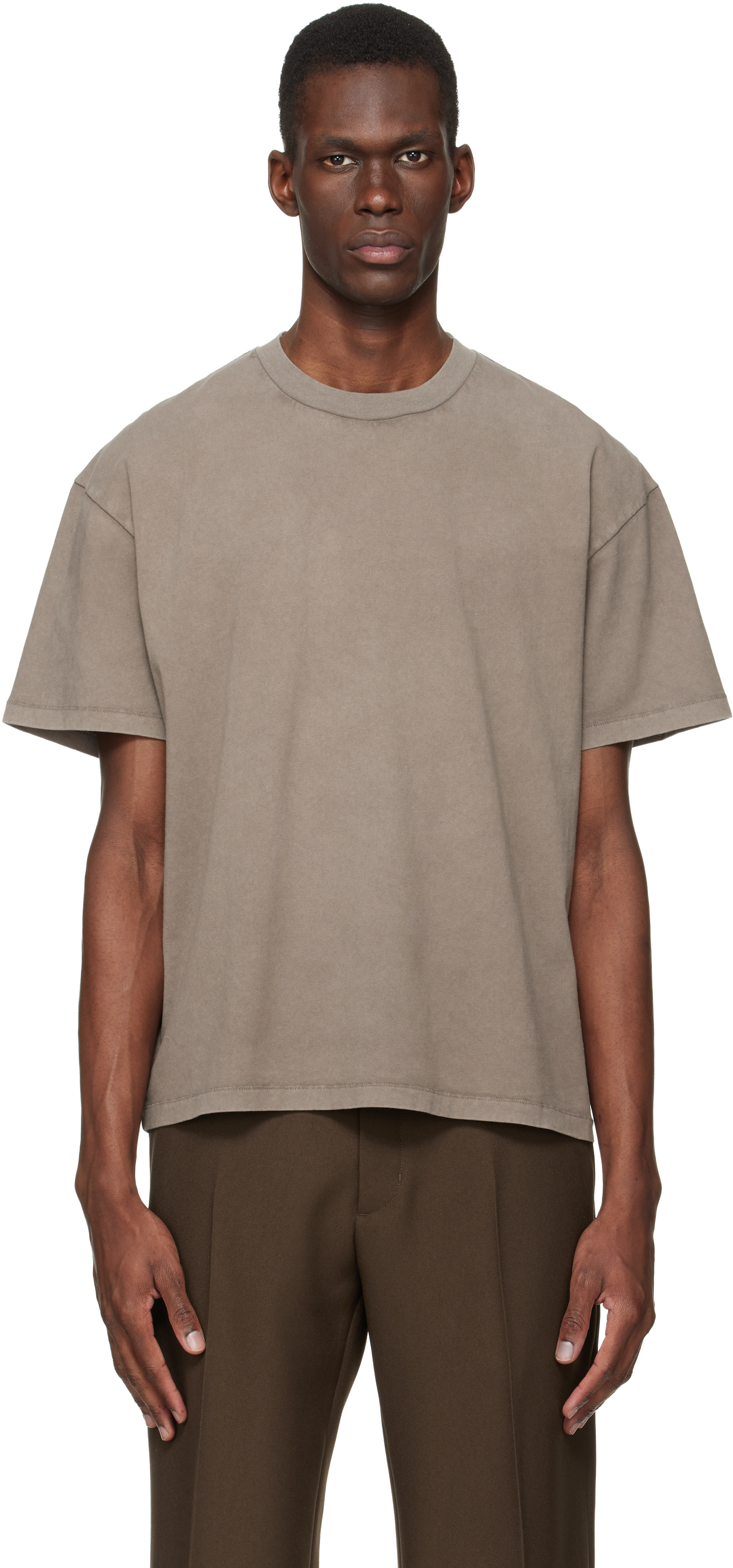 Stockholm (Surfboard) Club: Taupe Back Logo T-shirt | SSENSE
