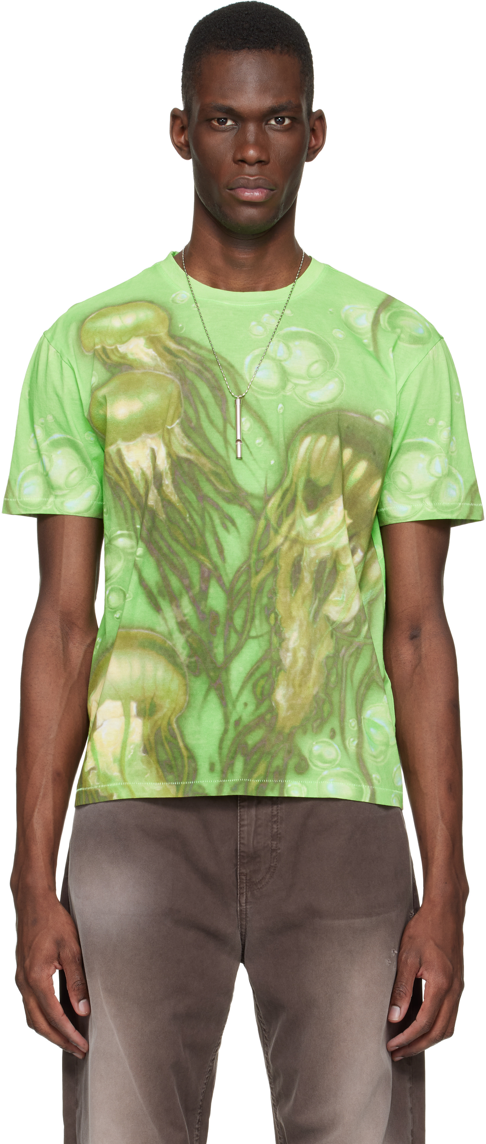 Stockholm (Surfboard) Club: Green Airbrush T-shirt | SSENSE