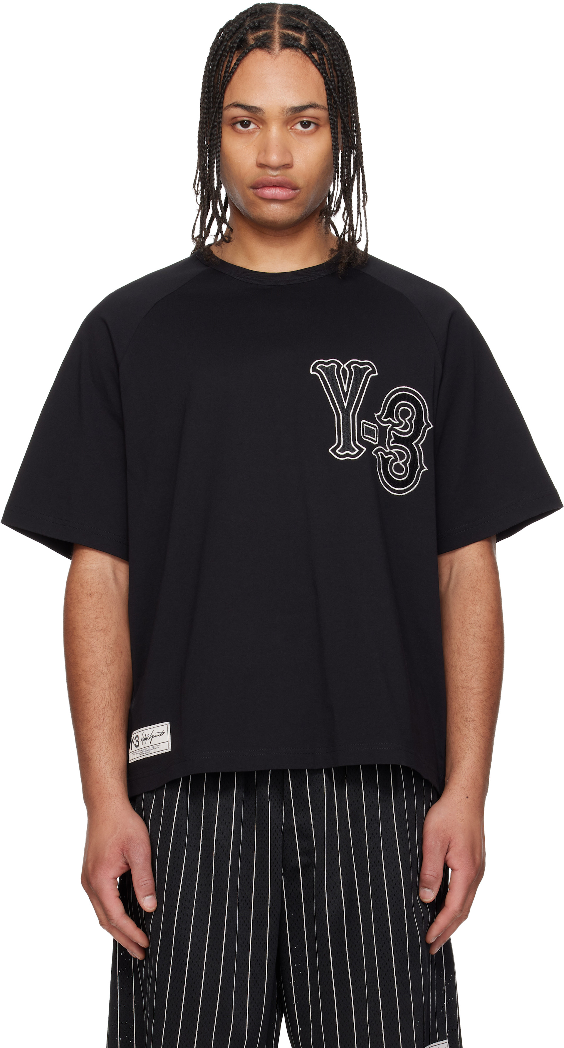 Y-3: Black Elite 5 GFX Short Sleeve T-shirt | SSENSE Canada
