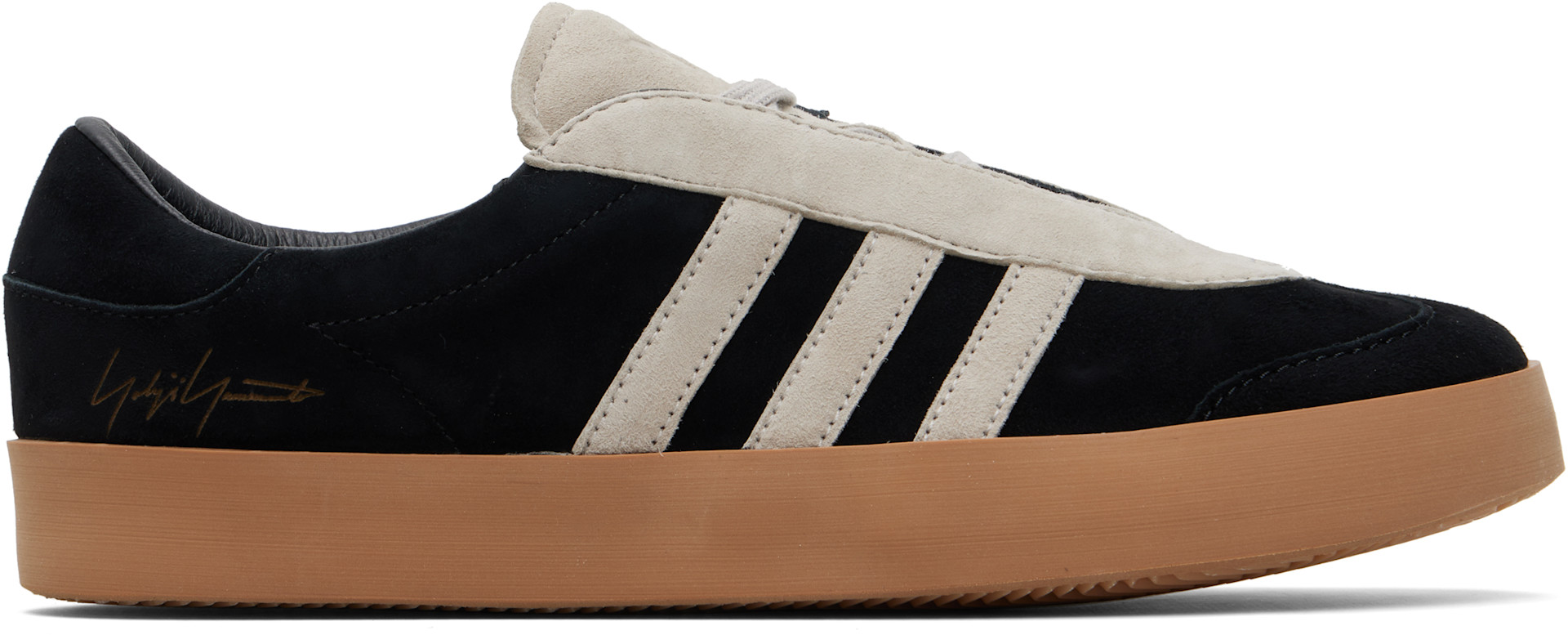 Y-3: Black & Gray Gazelle Sneakers | SSENSE