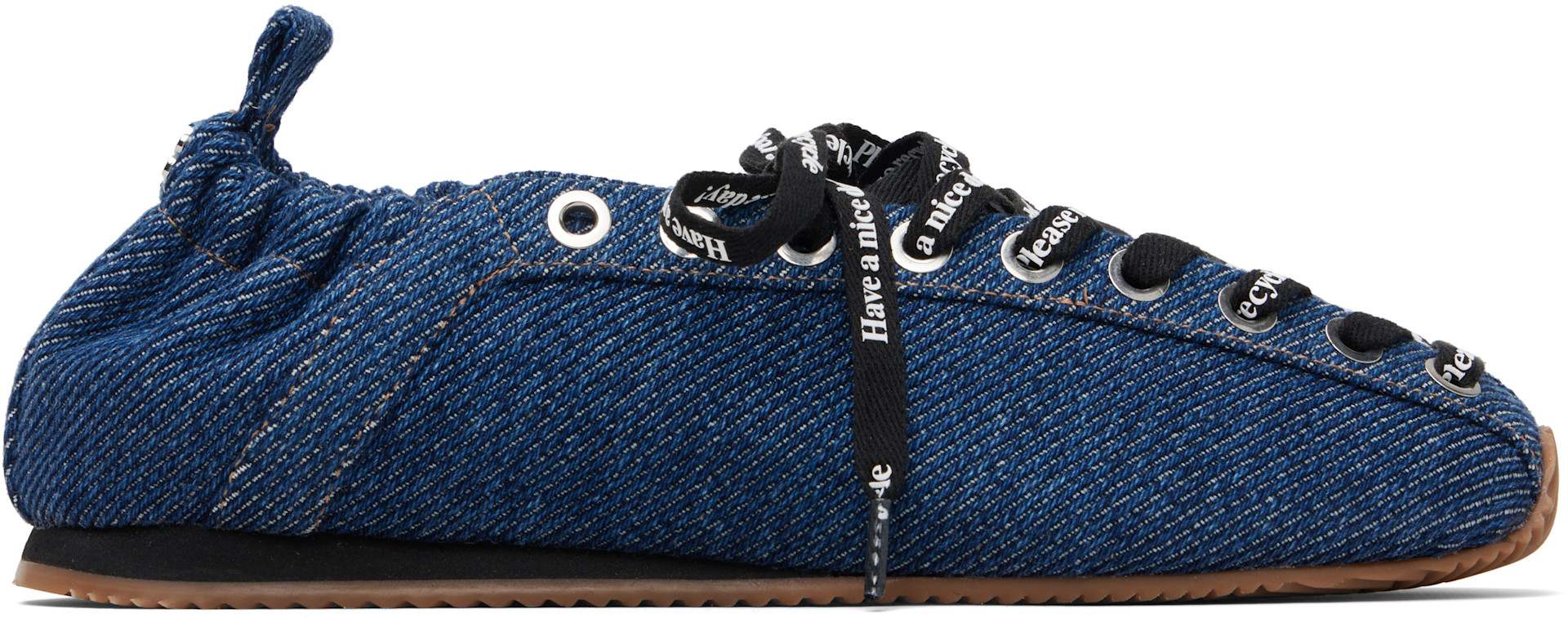 GANNI: Navy Sporty Ballerina Flats | SSENSE