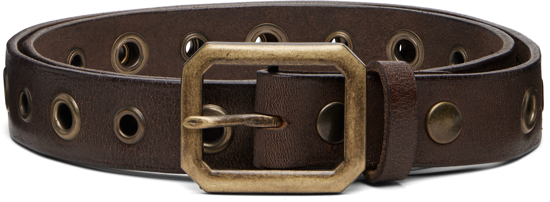 Dsquared2: Brown Eyelet Belt | SSENSE Denmark