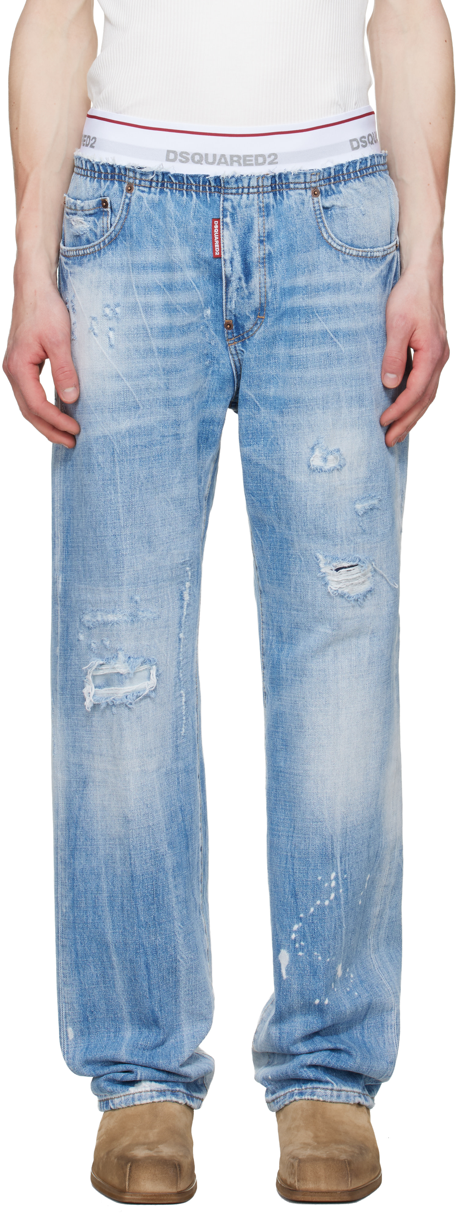 Dsquared2: Blue Light Wash Jogger Jeans | SSENSE