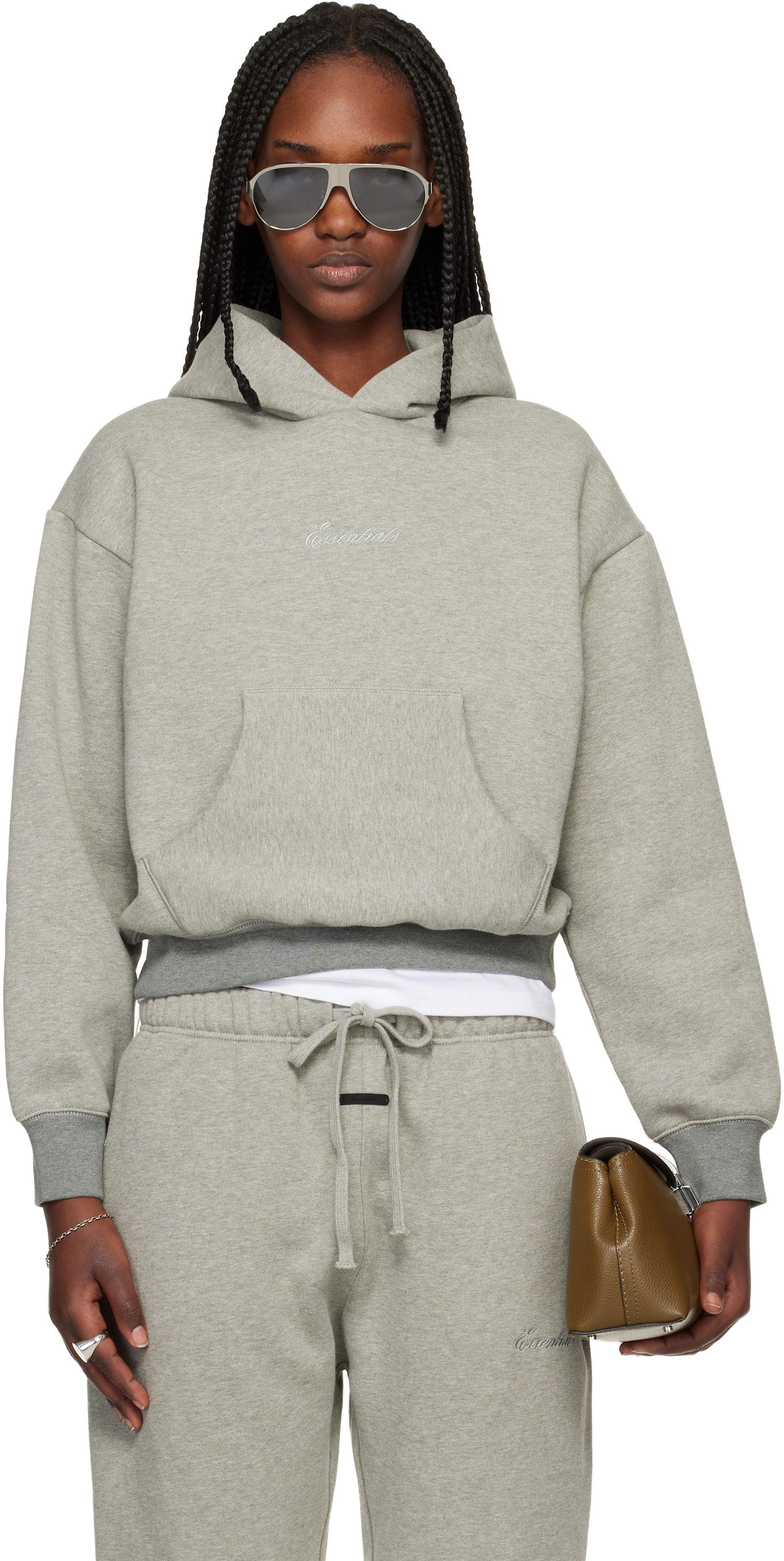 Fear of God グレー　ノースリーブ Fear of God ESSENTIALS: Gray Signature Classic Hoodie | SSENSE