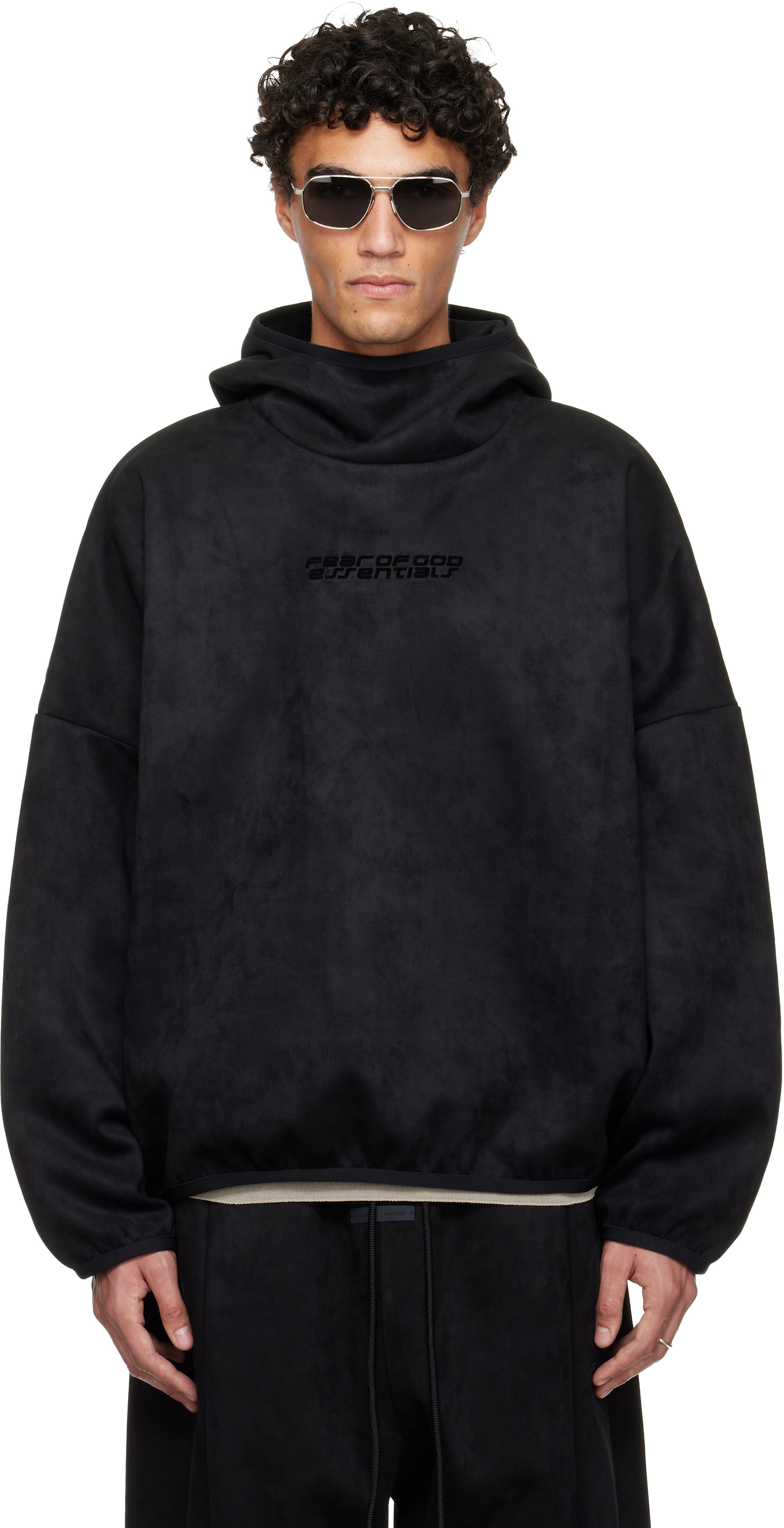 Fear of God ESSENTIALS: Black Holiday Faux-Suede Fleece Modern