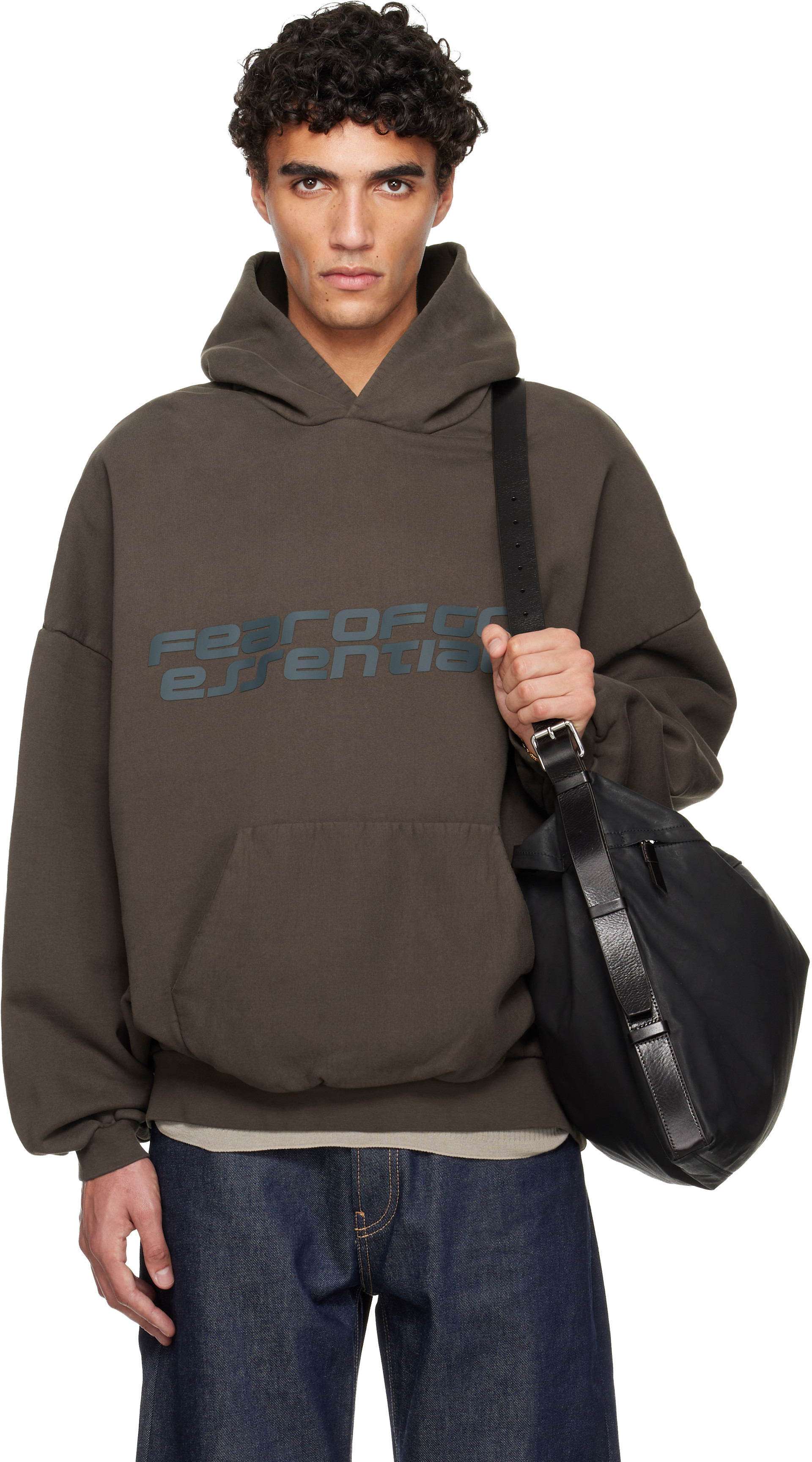 Fear of God ESSENTIALS: Brown Holiday Heavy Fleece 90s Hoodie | SSENSE