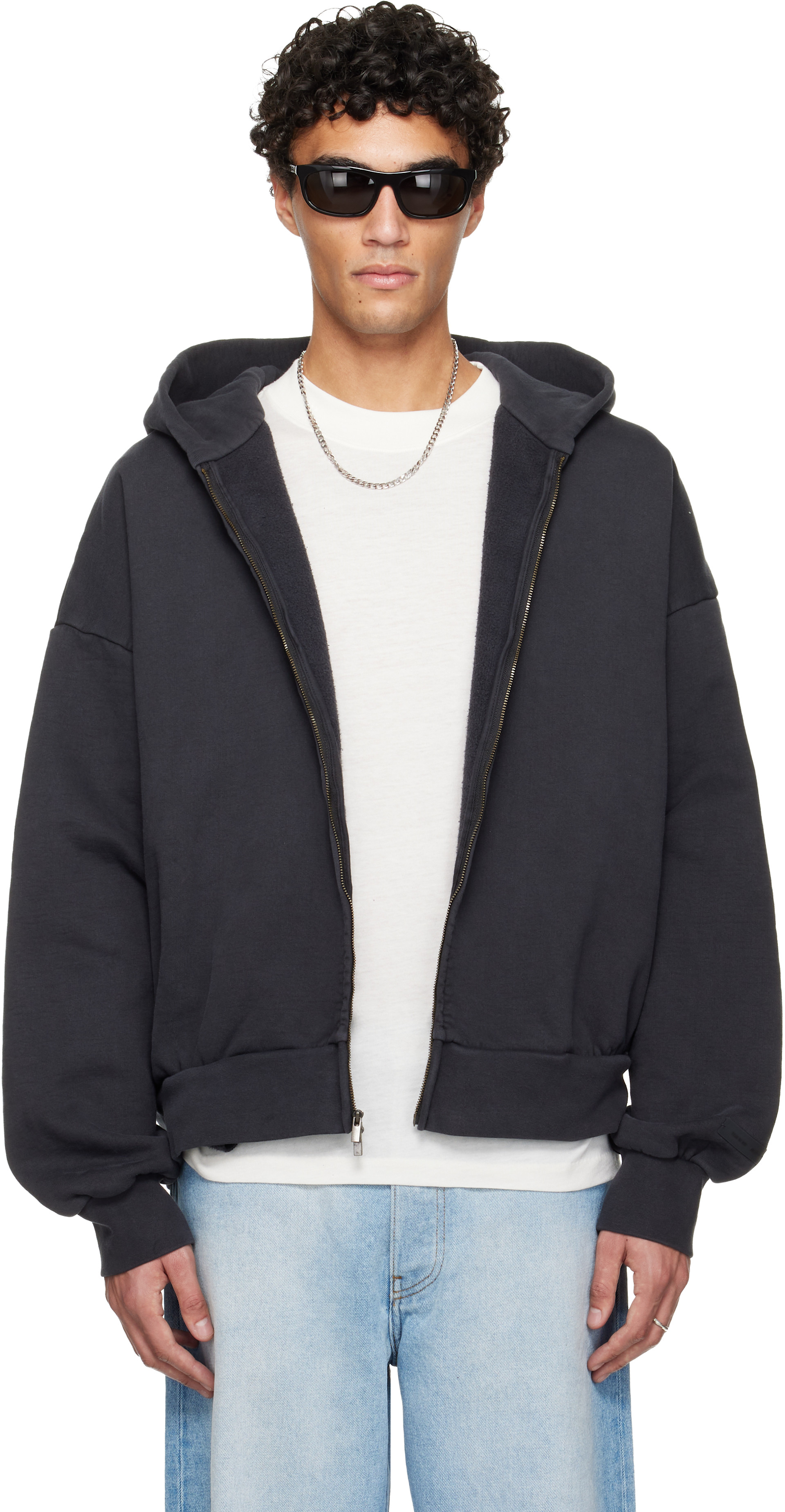 Fear of God ESSENTIALS: Black Holiday Embroidered Classic Full Zip