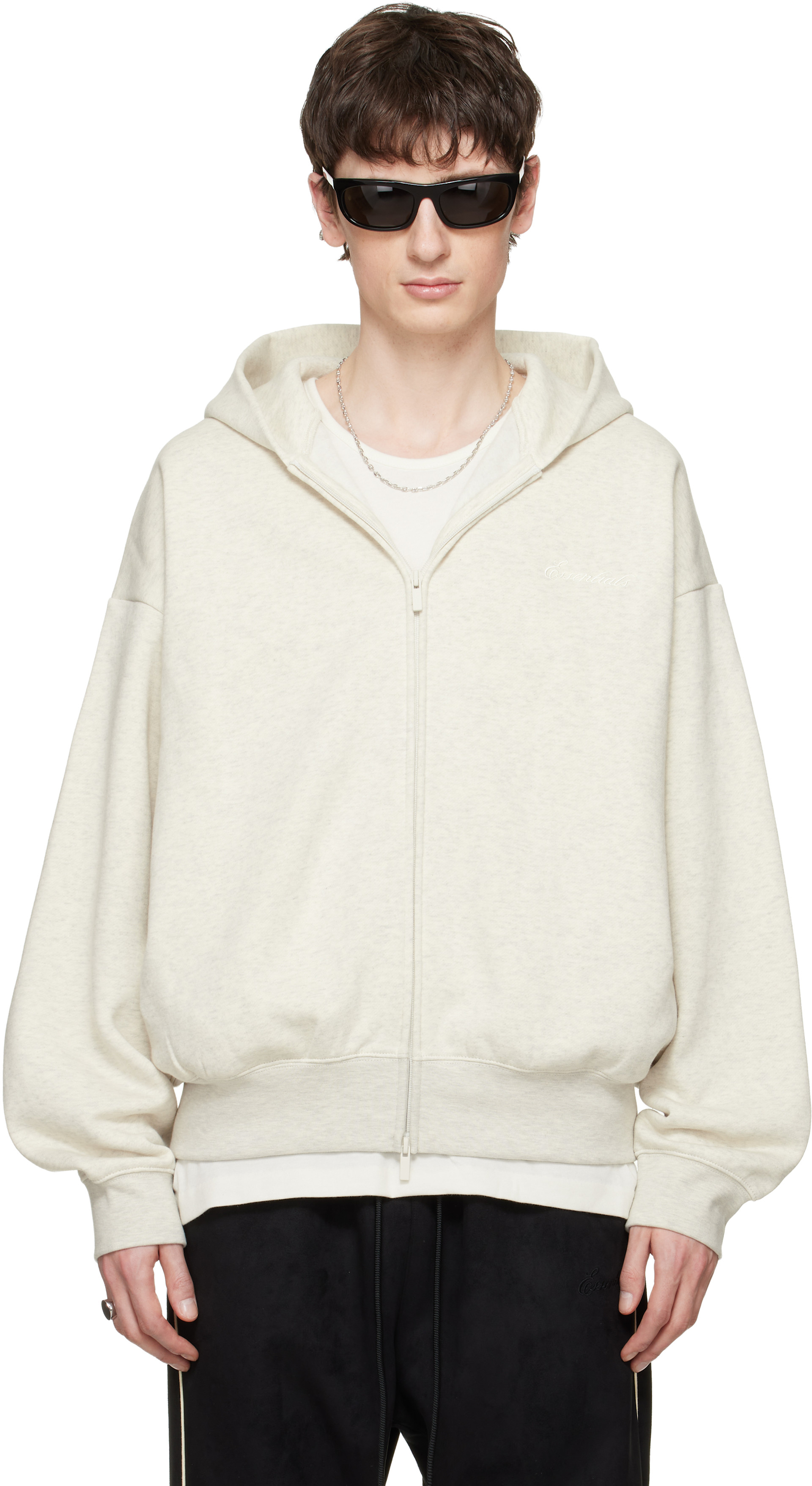 Fear of God ESSENTIALS: グレー Signature Classic Full Zip フーディ