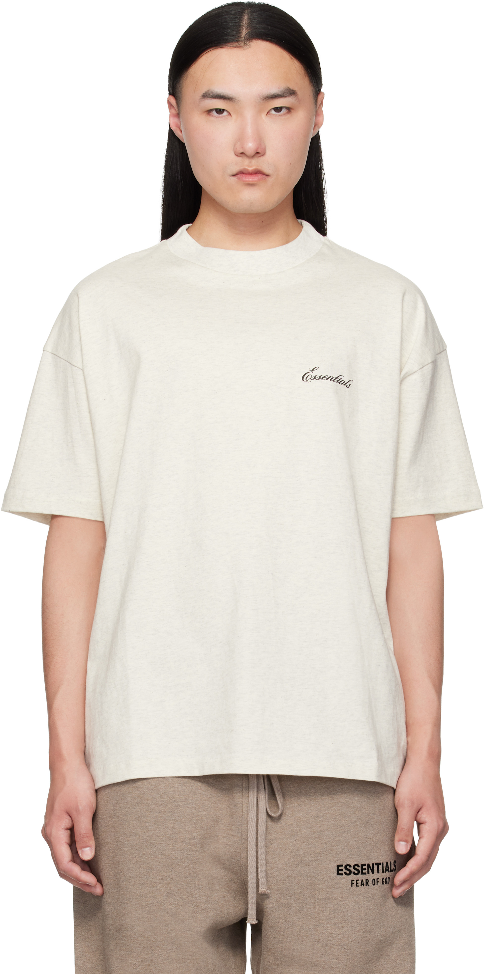 unused レザーベスト off white fear of god Fear of God ESSENTIALS: Off-White Classic T-shirt | SSENSE