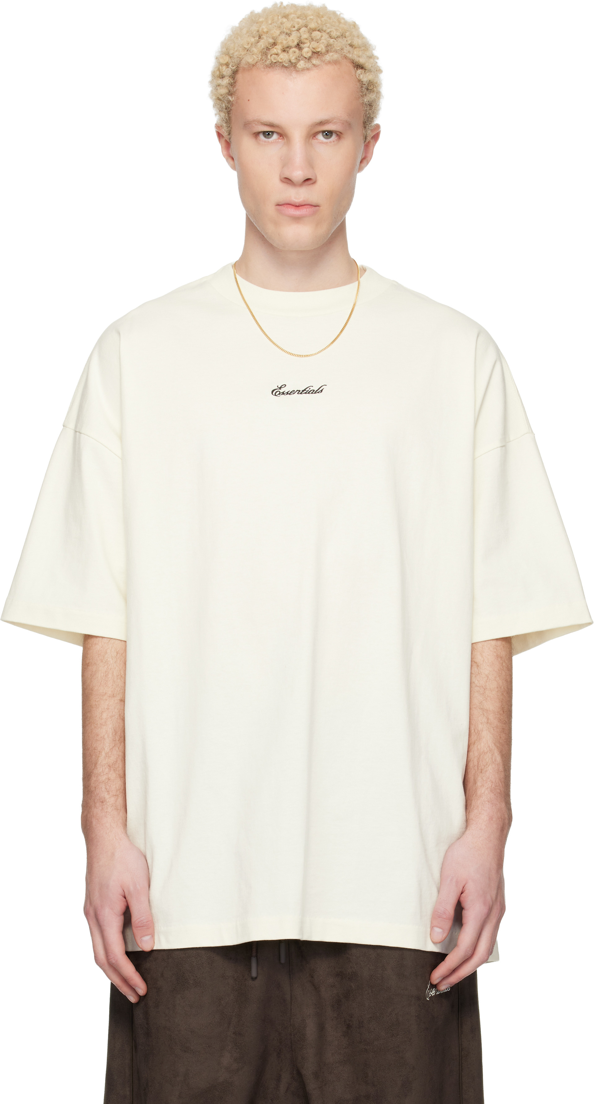 Fear of God ESSENTIALS: オフホワイト Signature 90s 半袖Tシャツ