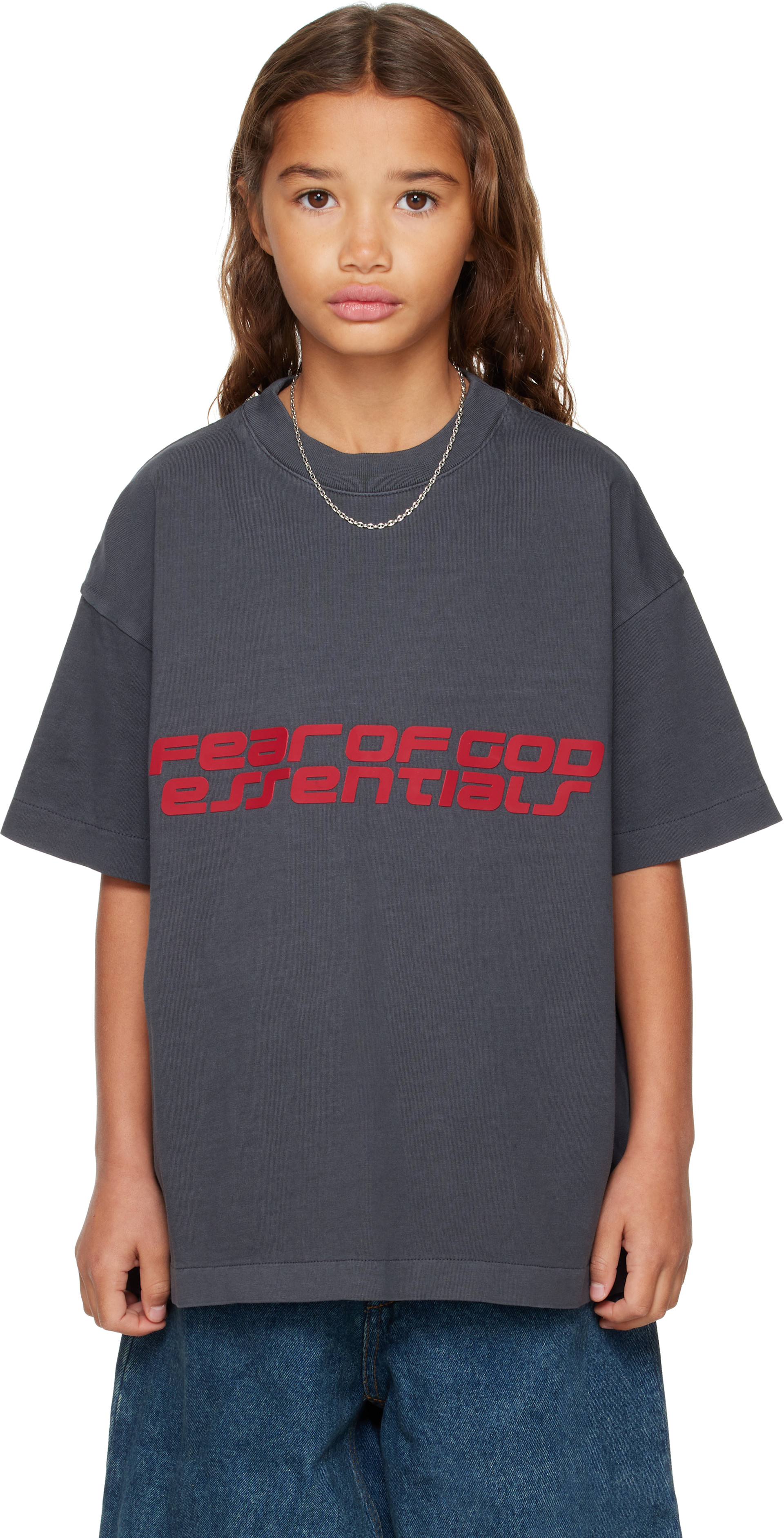Fear of God ESSENTIALS: Kids Gray Holiday Classic Short Sleeve T