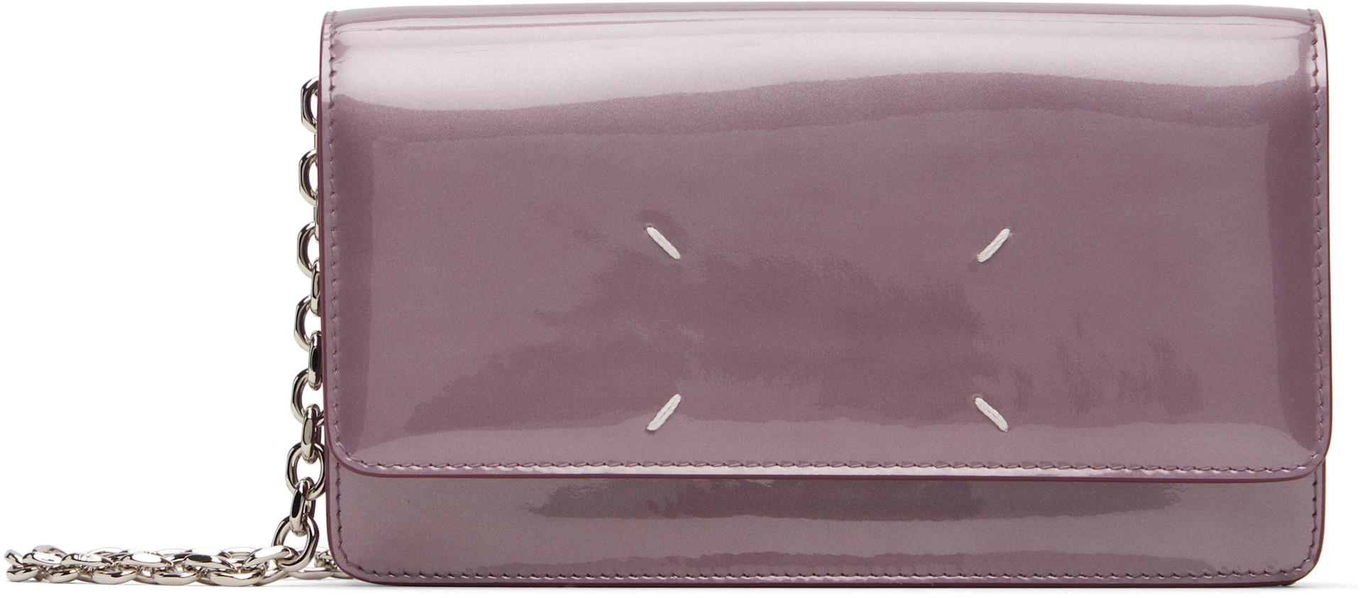 Maison Margiela: Pink Four Stitches Chain Wallet Bag | SSENSE