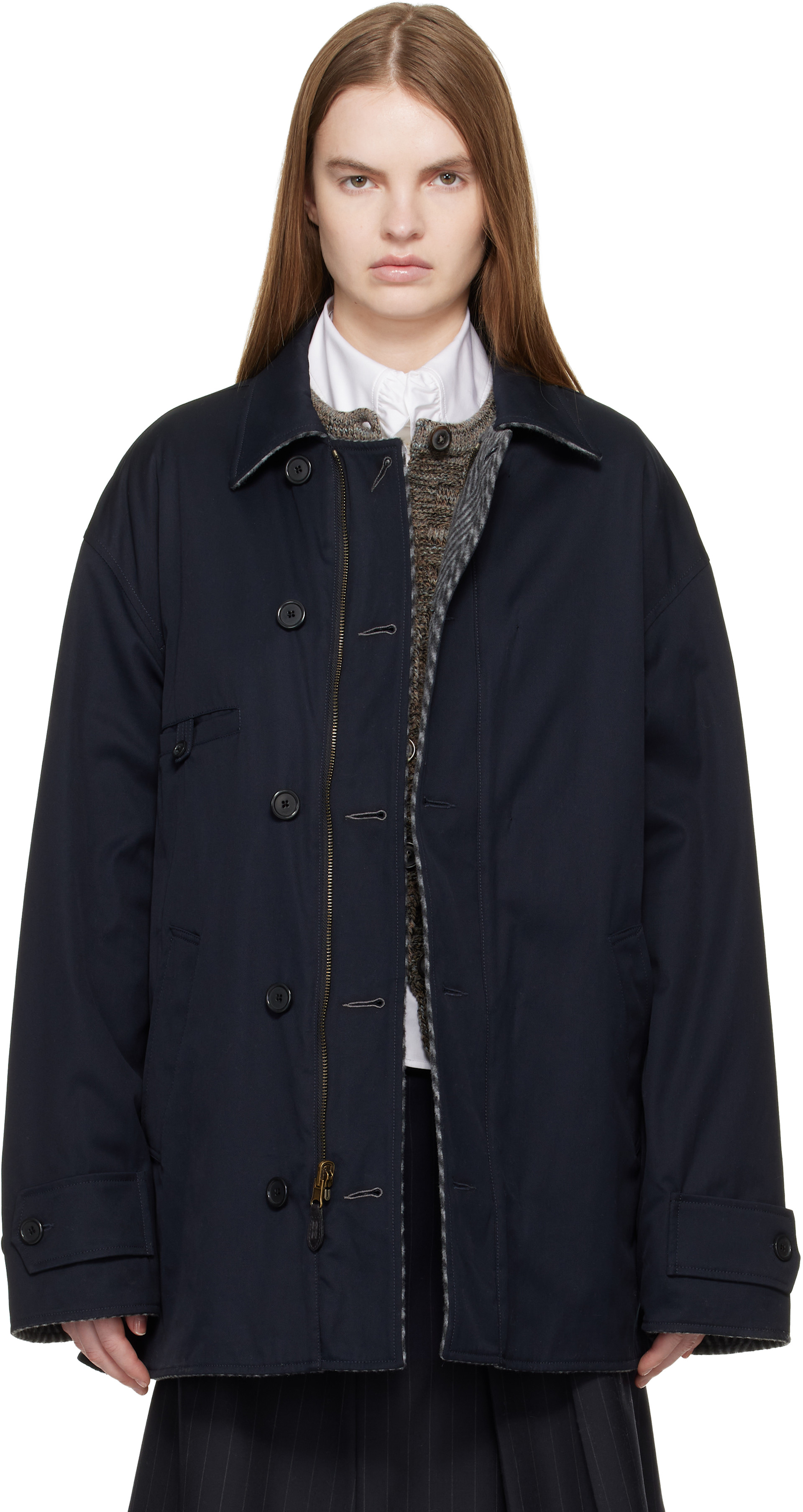 【レディース】MAISON MARTIN MARGIELA ウールアンゴラコート メゾンマルジェラ Maison Margiela 2WAY ノーカラー ウールコート