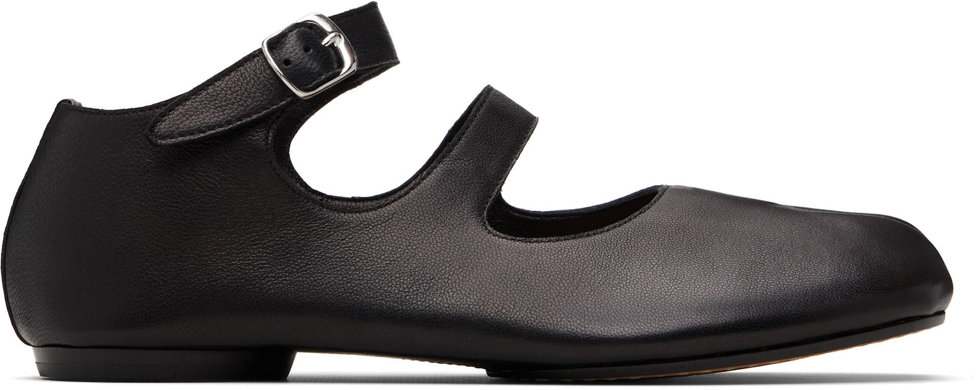 Maison Margiela フラットシューズ 37 Maison Margiela: ブラック Tabi フラットシューズ | SSENSE 日本