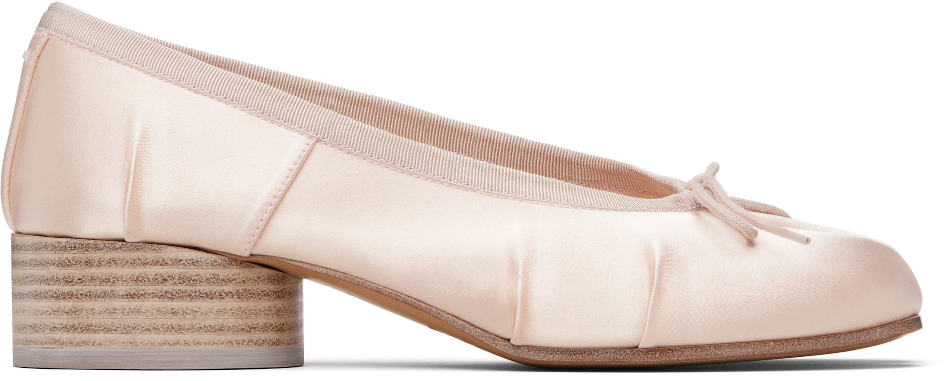Maison Margiela tabi タビ バレリーナ Maison Margiela: Pink Tabi Satin Ballerina Heels | SSENSE Canada
