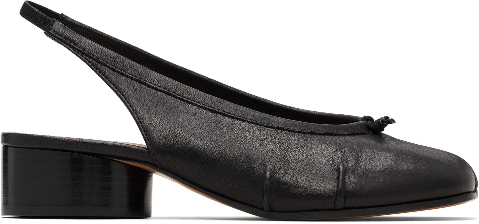 Maison Margiela タビバレエ 36 Maison Margiela: Black Tabi New Ballerina Slingback Heels | SSENSE