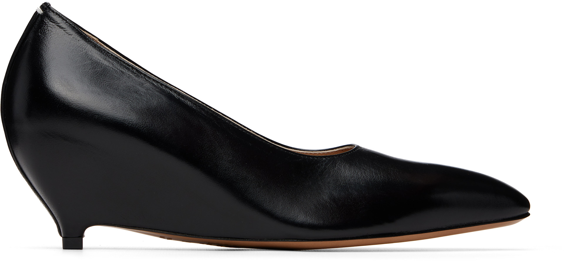 靴 MAISON SPECIAL 2way Pointed Wedge Pumps Maison Margiela: Black Heel-Less Kitten Pump Heels | SSENSE Canada