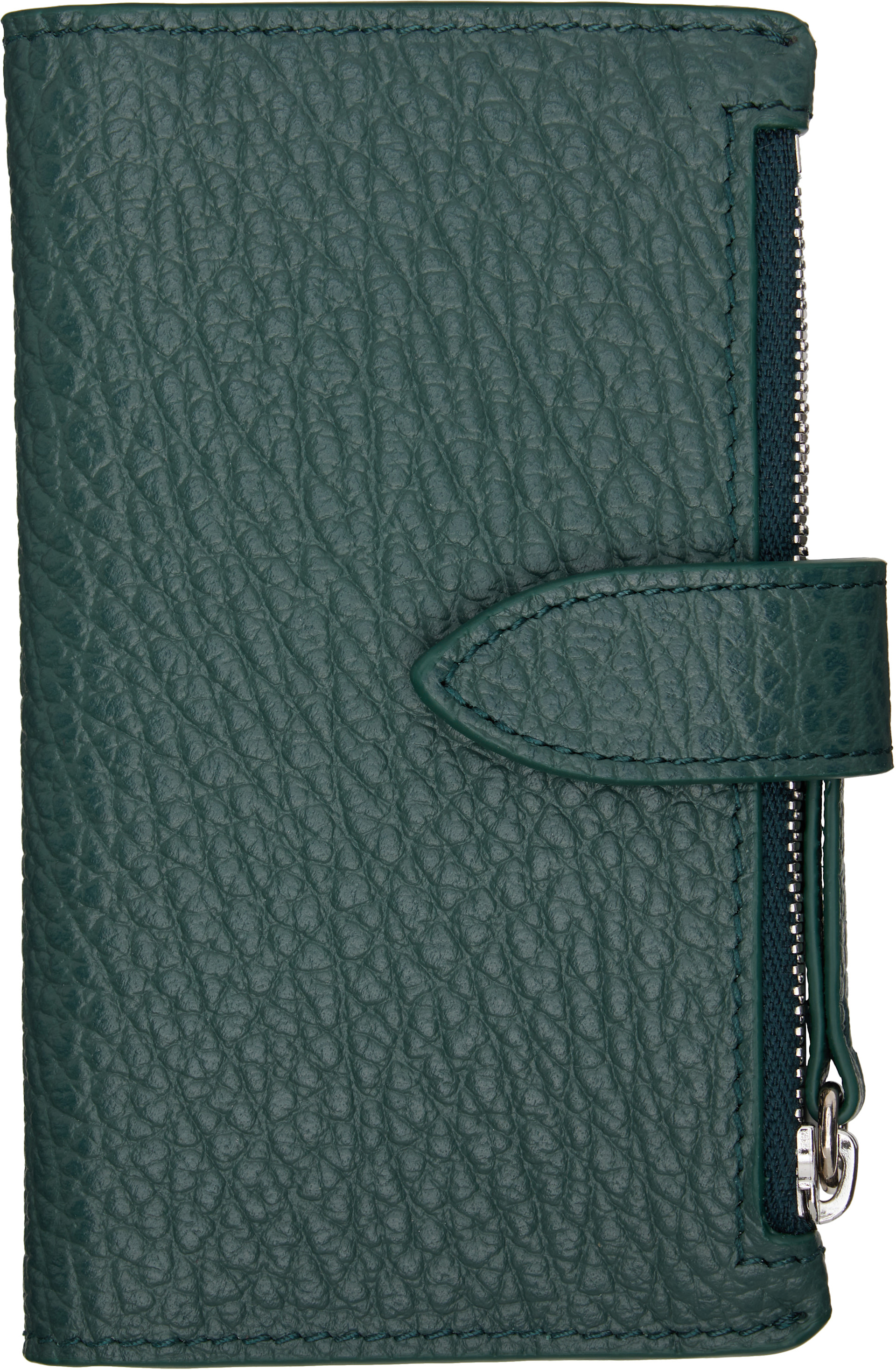 ウォレット Maison Margiela: Green Four Stitches Zip Card Holder | SSENSE