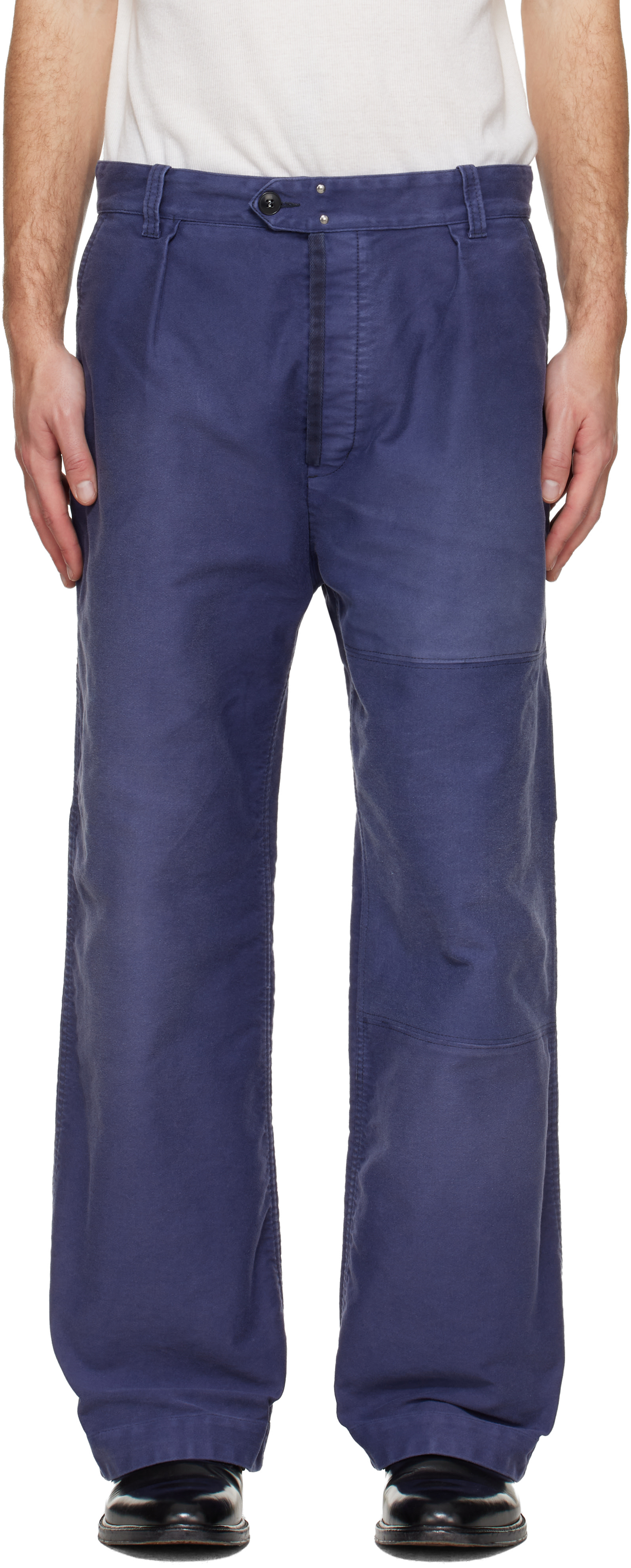 Maison Margiela: Purple Workers Moleskin Trousers | SSENSE