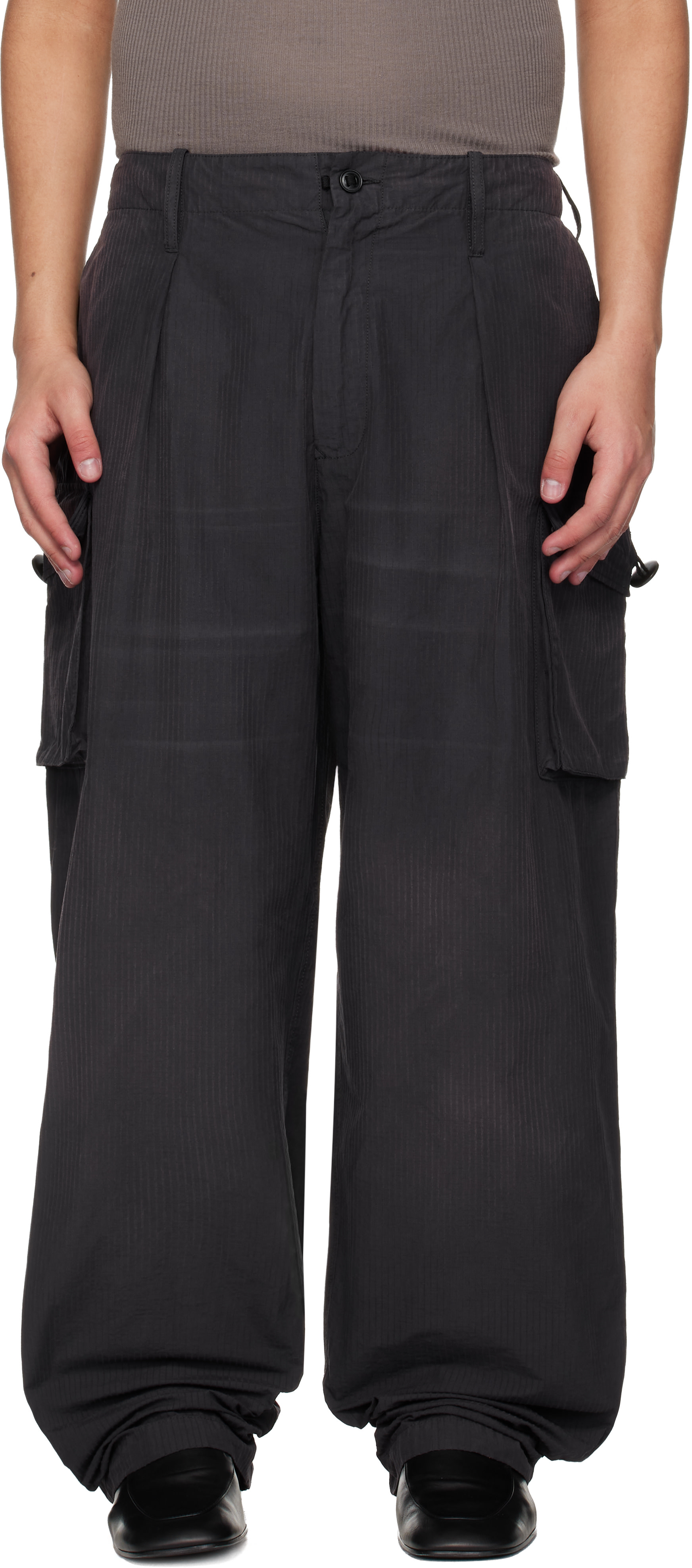 Maison Margiela: Gray Cotton-Blend Cargo Pants | SSENSE