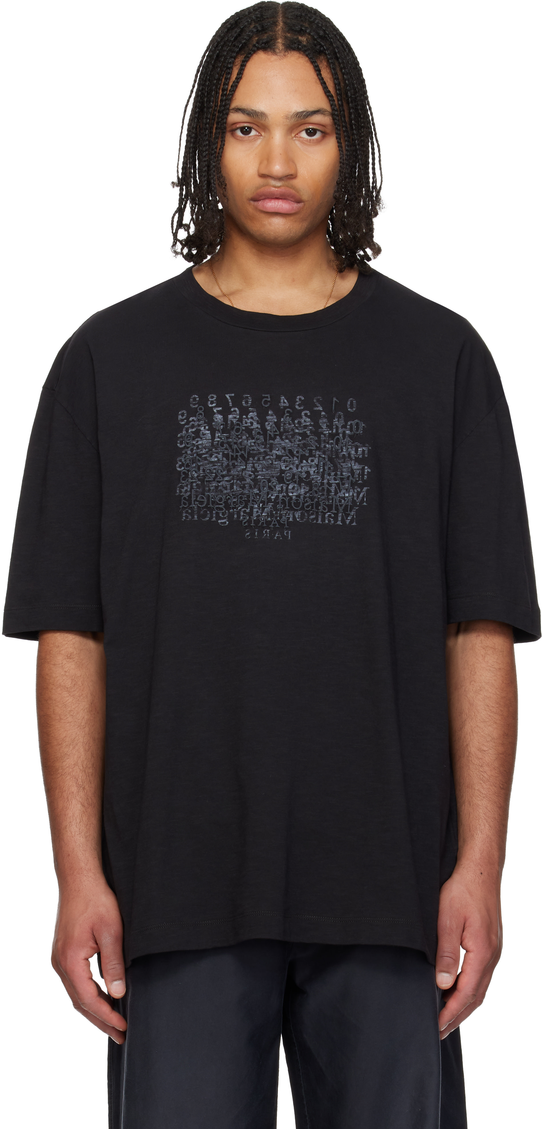 Maison Margiela: ブラック Numerical コットン Tシャツ | SSENSE 日本