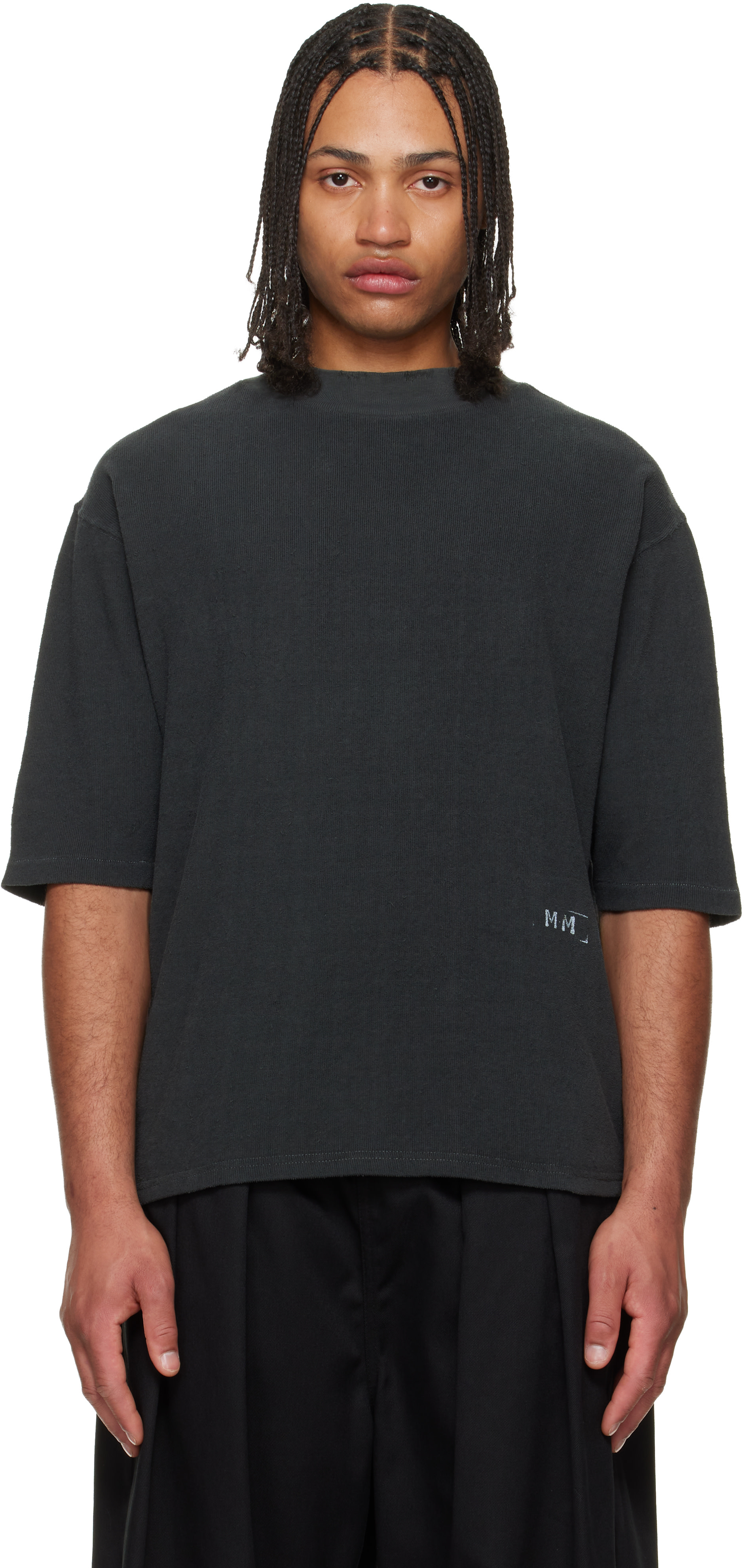 Maison Margiela: グレー ディストレス コットンテリー Tシャツ