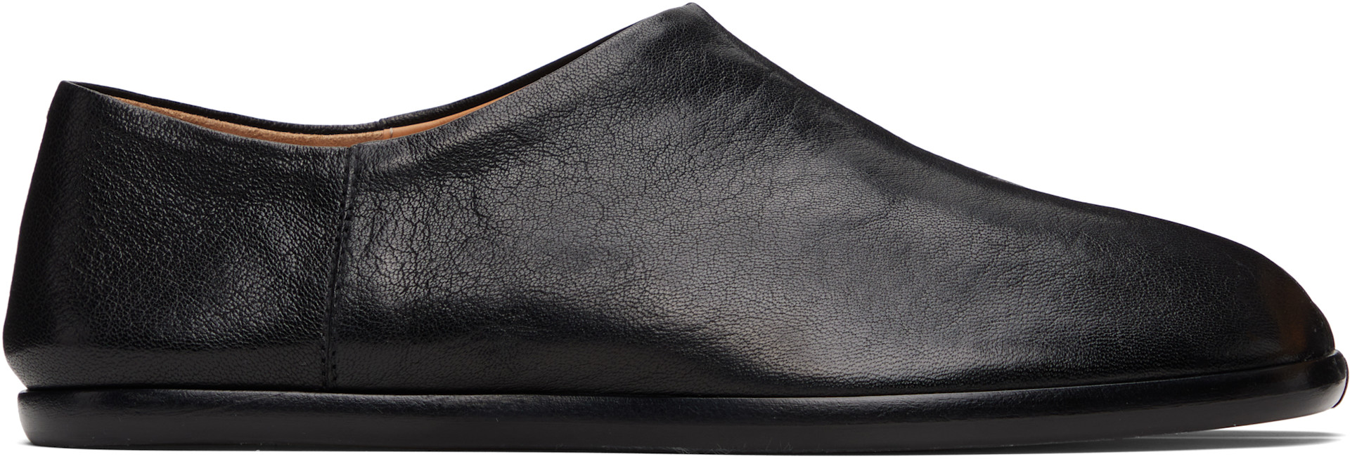 Maison Margiela: Black Tabi Babouches Loafers | SSENSE