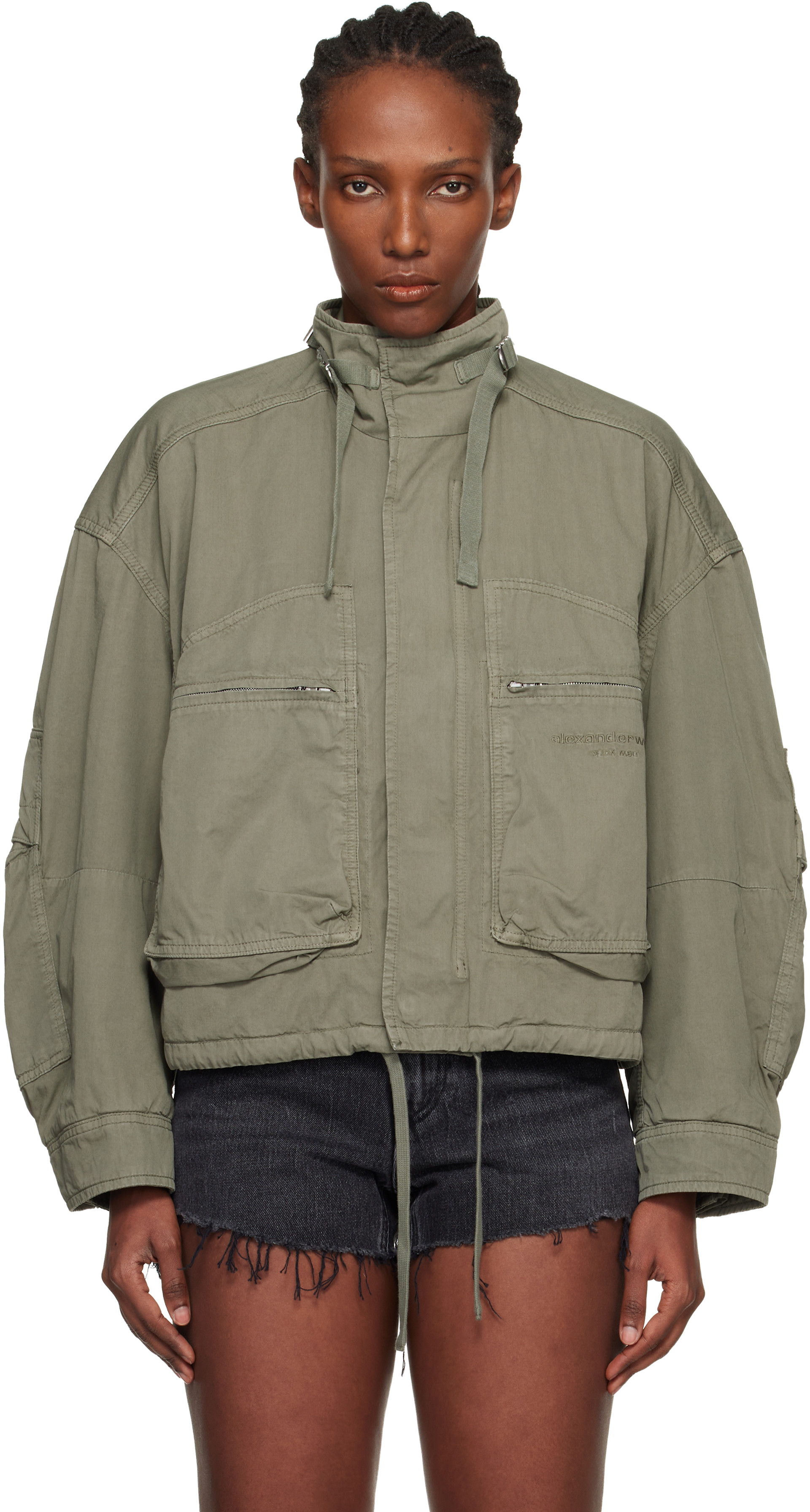 。*様 Alexander wang レザー 切り替え コート 切り替えトレンチコート（トレンチコート）｜Ellno Loset（エルノ
