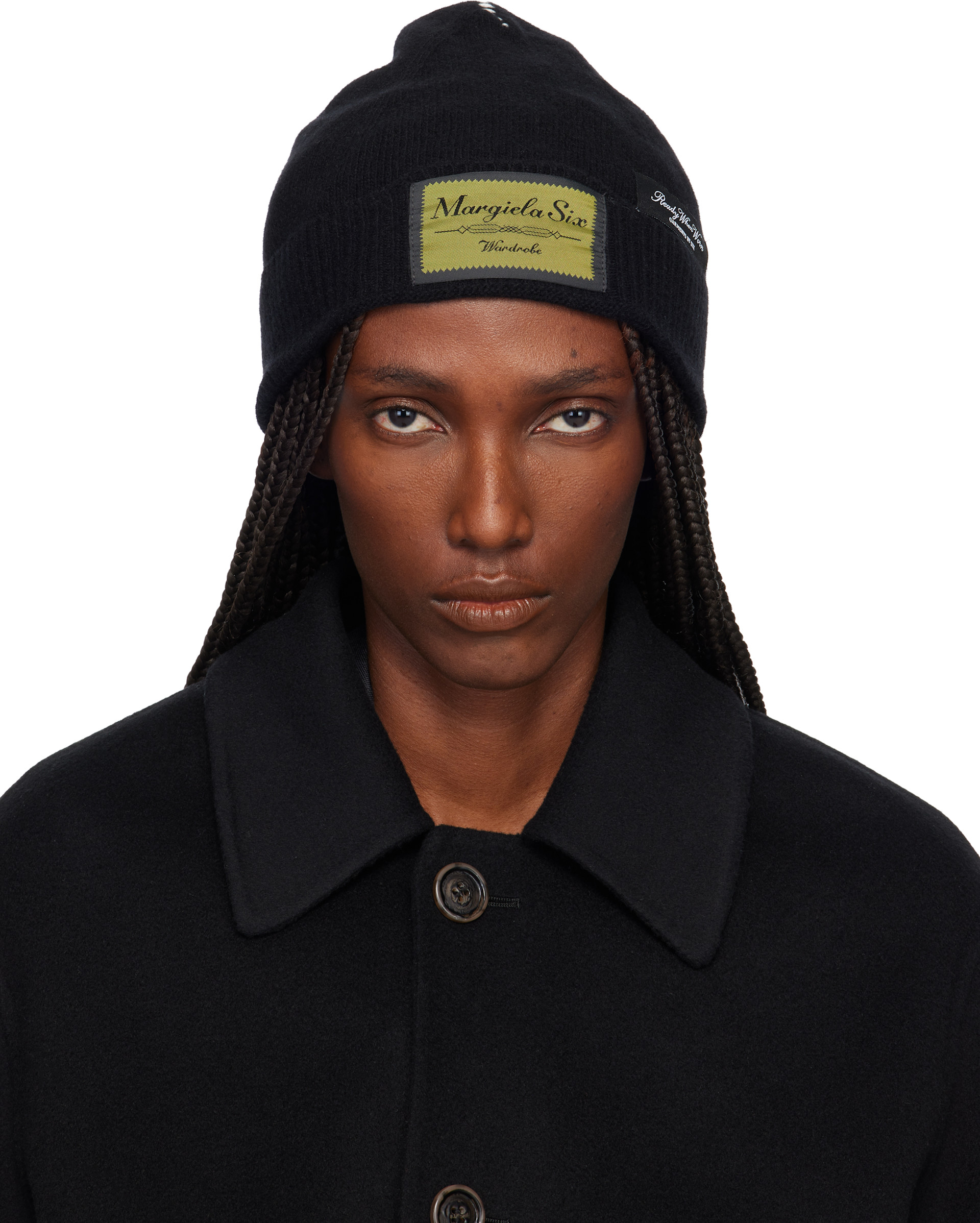 MM6 Maison Margiela ビーニー MM6 Maison Margiela: Black Access Labels Story Beanie | SSENSE