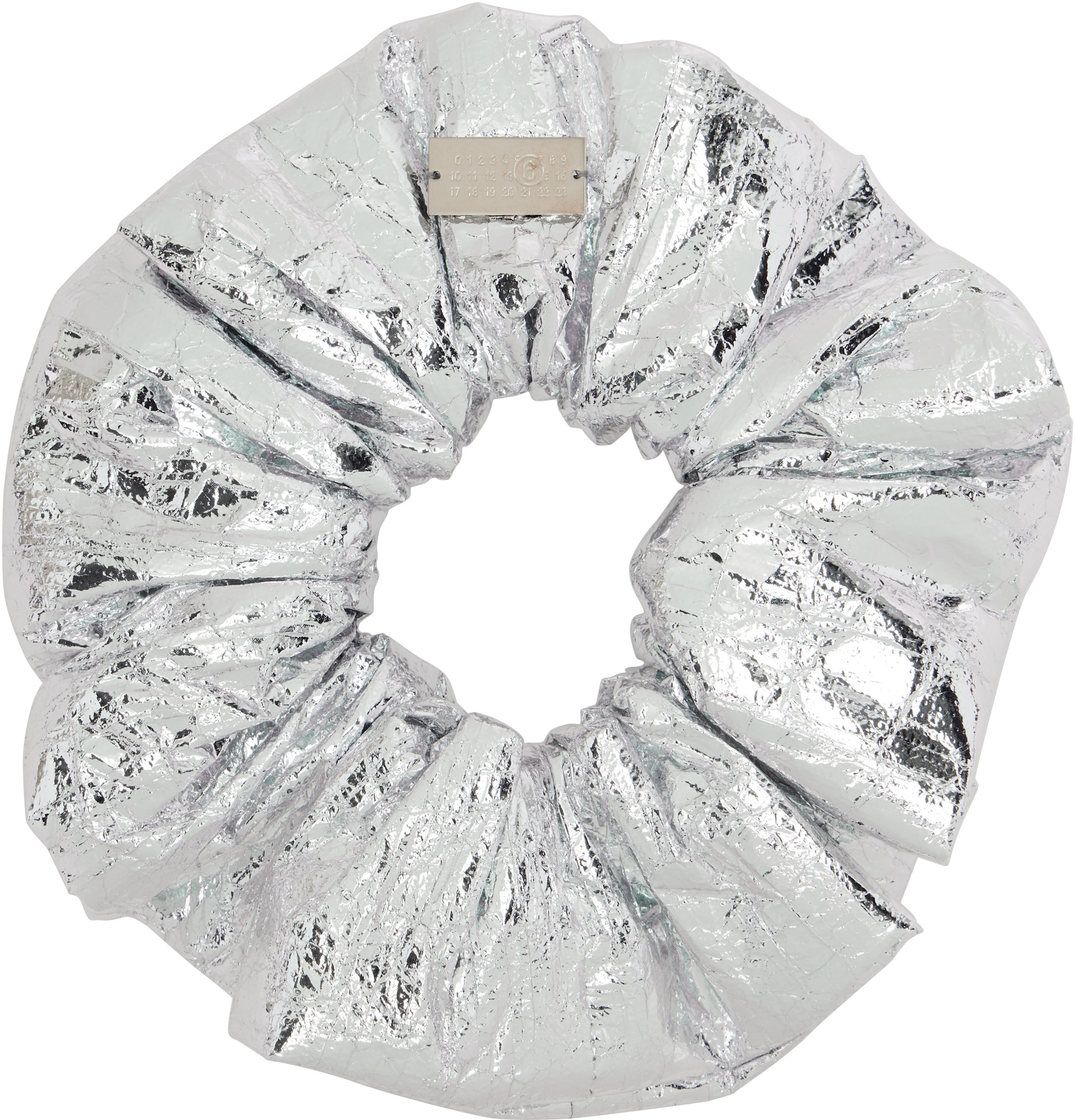 MM6 Maison Margiela: Silver Scrancy Scrunchie | SSENSE