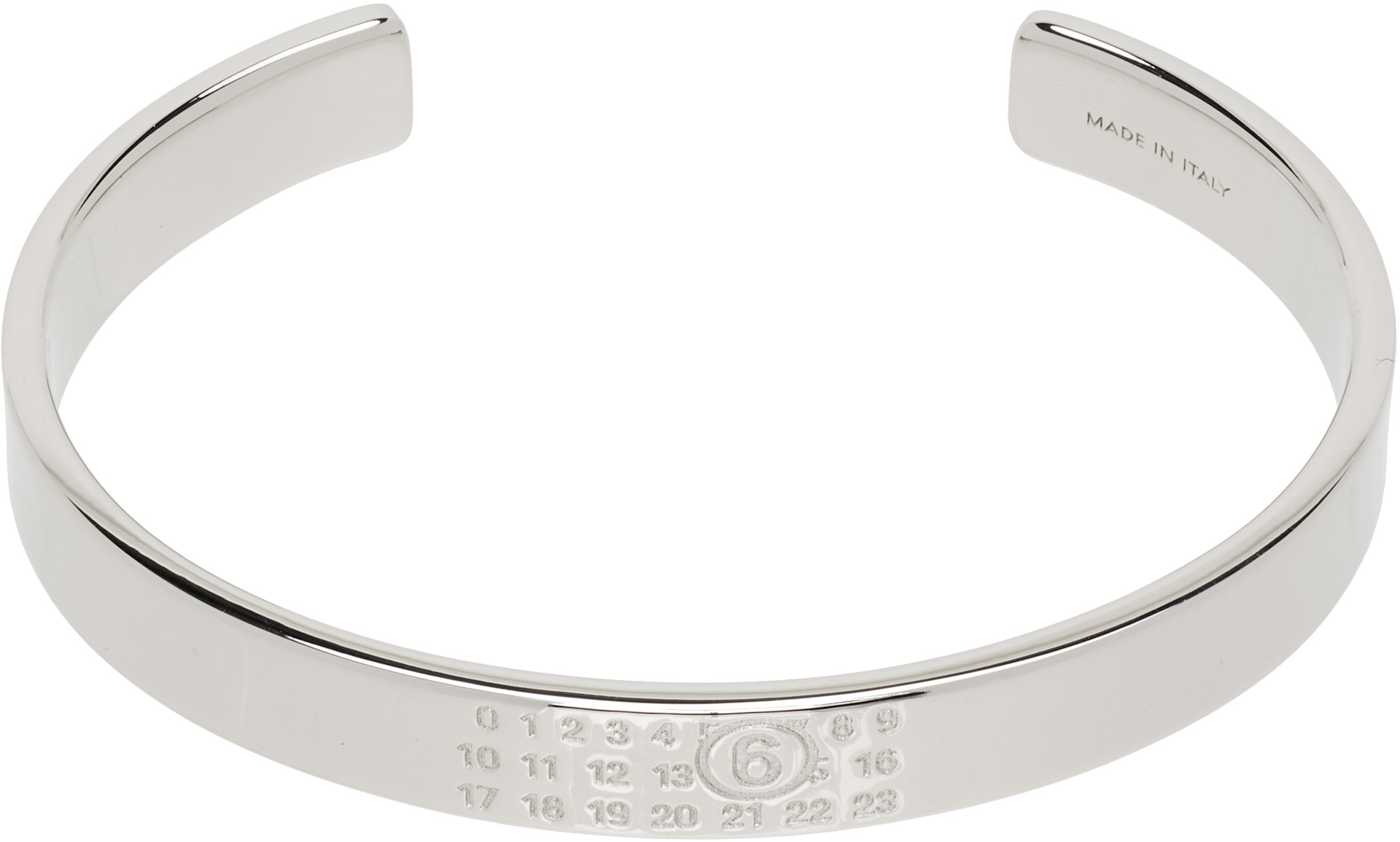 MM6 Maison Margiela: Numerical Minimal Signature Cuff Bracelet