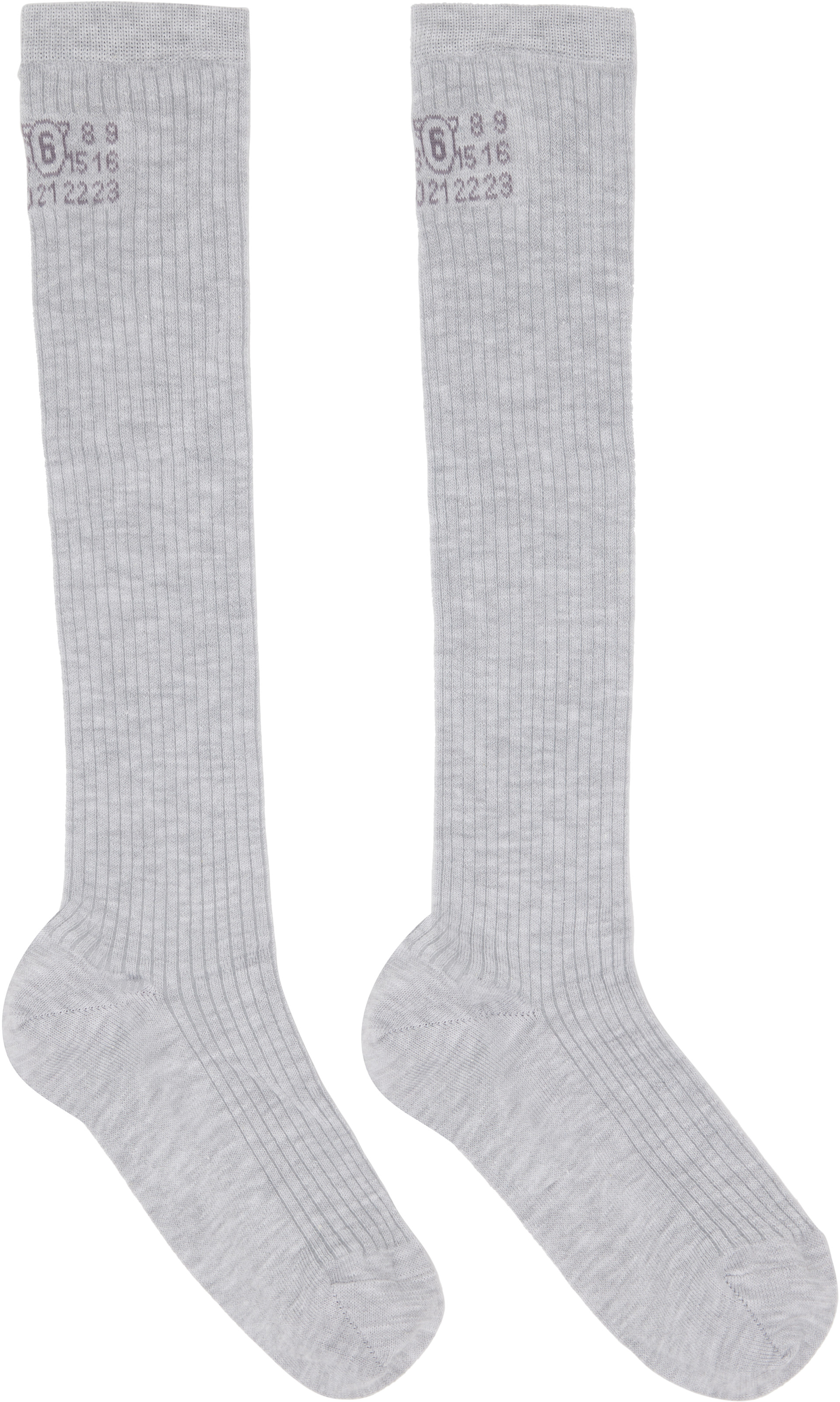MM6 Maison Margiela: Gray Knee-High Socks | SSENSE