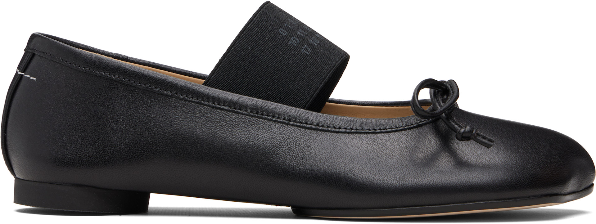 MM6 Maison Margiela: Black Anatomic Numeric Ballerina Flats | SSENSE
