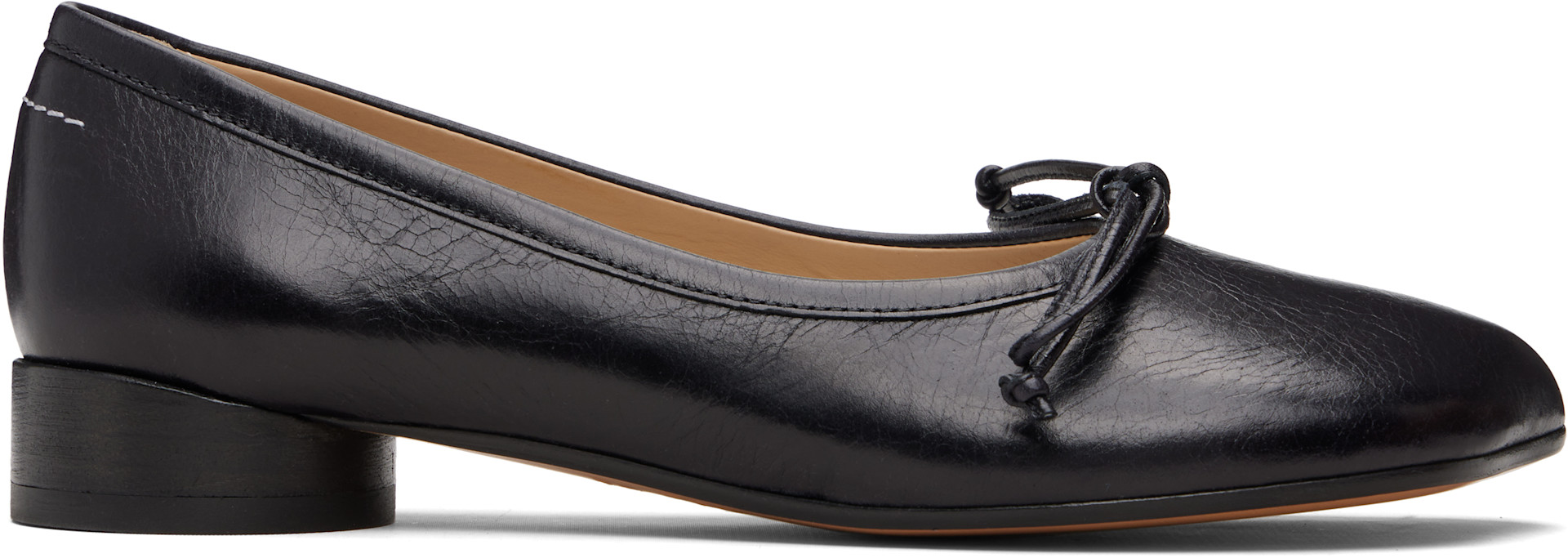 MM6 Maison Margiela: Black Anatomic Numeric Ballerina Flats | SSENSE