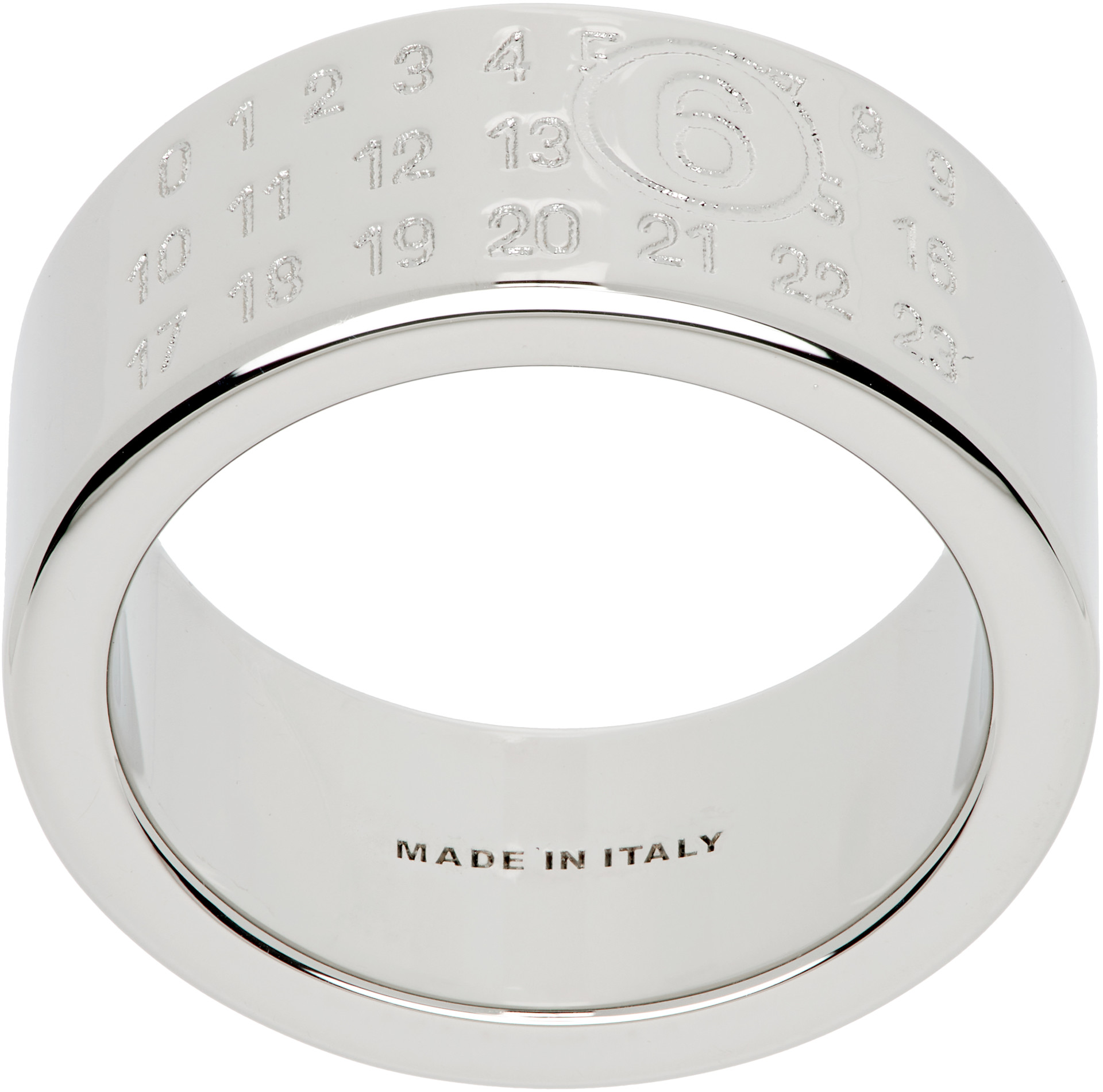 MM6 Maison Margiela: Numeric Minimal Signature Ring | SSENSE