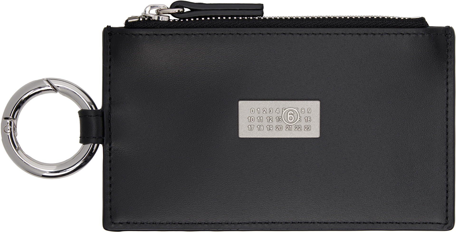 MM6 Maison Margiela: ブラック Numeric Key Ring レザー 財布