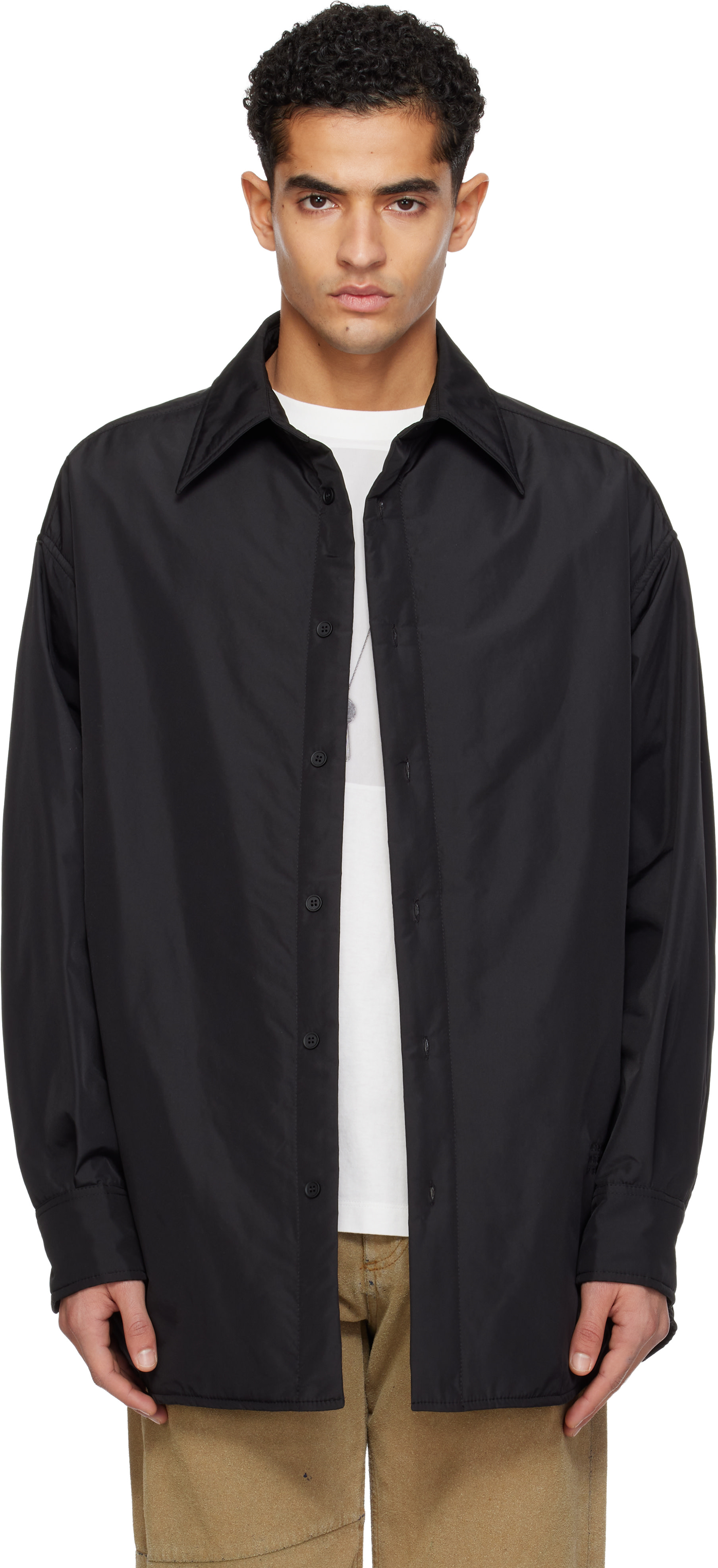 MM6 Maison Margiela ブラック長袖シャツ メンズ用 MM6 Maison Margiela シャツ | SSENSE 日本