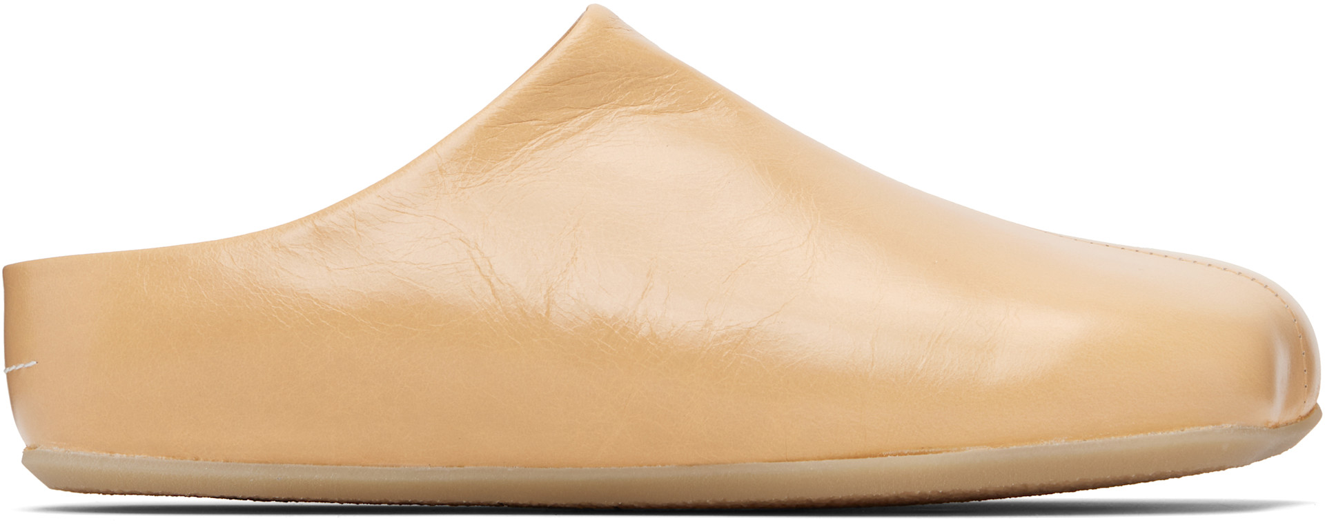 MM6 Maison Margiela: Beige Factory Sabot Loafers | SSENSE
