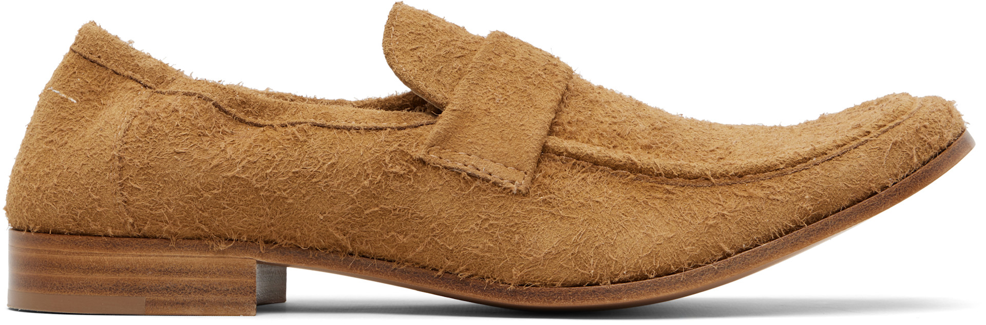 shock3548691020 MAISON MARGIELA メゾンマル MM6 Maison Margiela: Tan Swing-Toe Leather Loafers | SSENSE