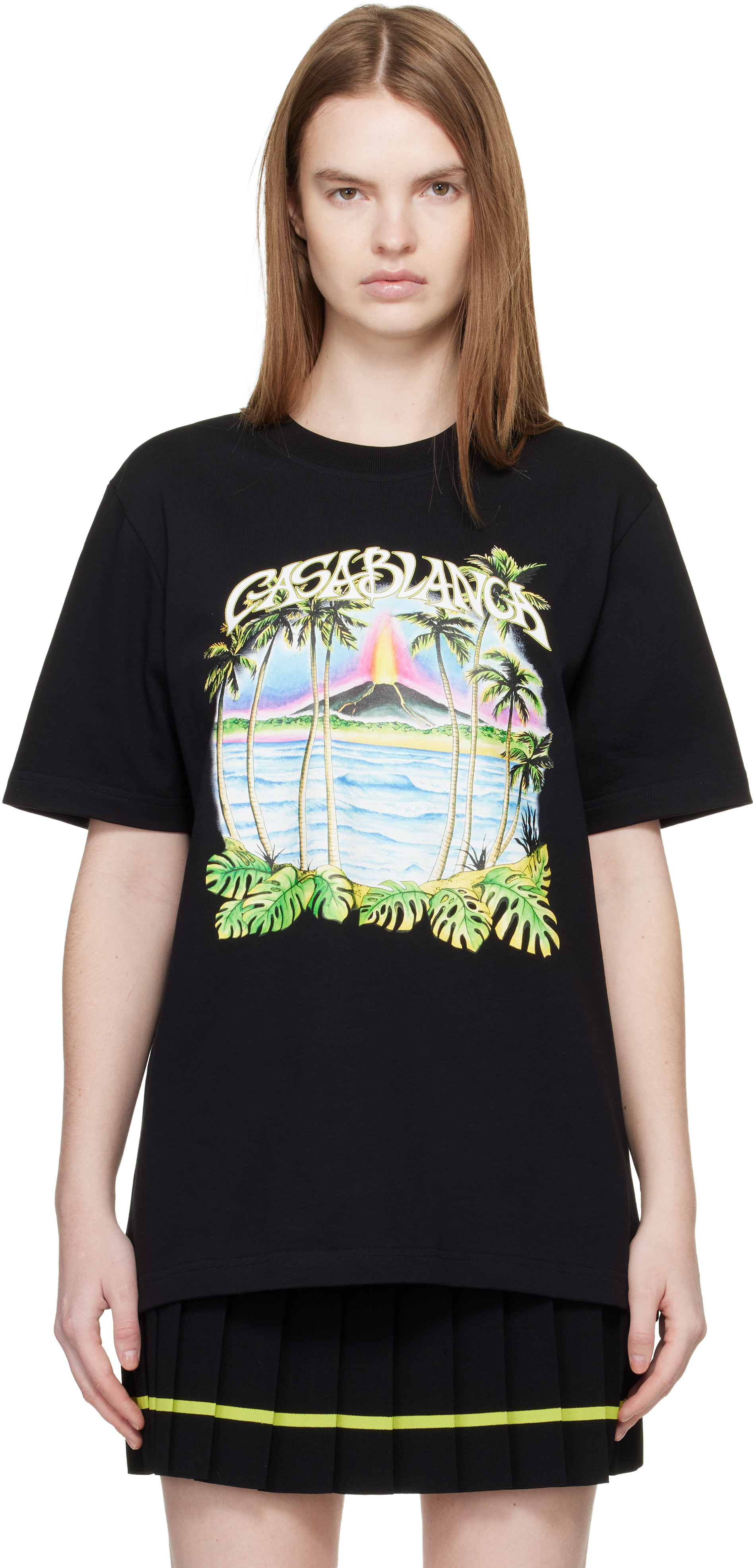Casablanca: Black Volcano Short Sleeve T‑shirt | SSENSE